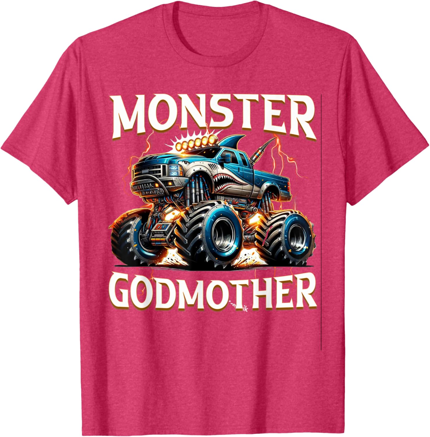 Godmother Family Matching Monster Truck T-Shirt for Truck Lovers - 11