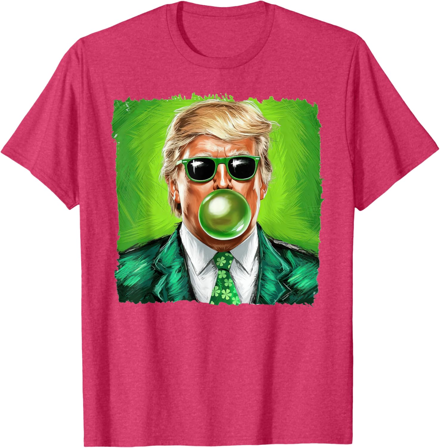 Trump Bubble Gum Sunglasses St. Patrick's Day T-Shirt for Fun Celebrations - 12