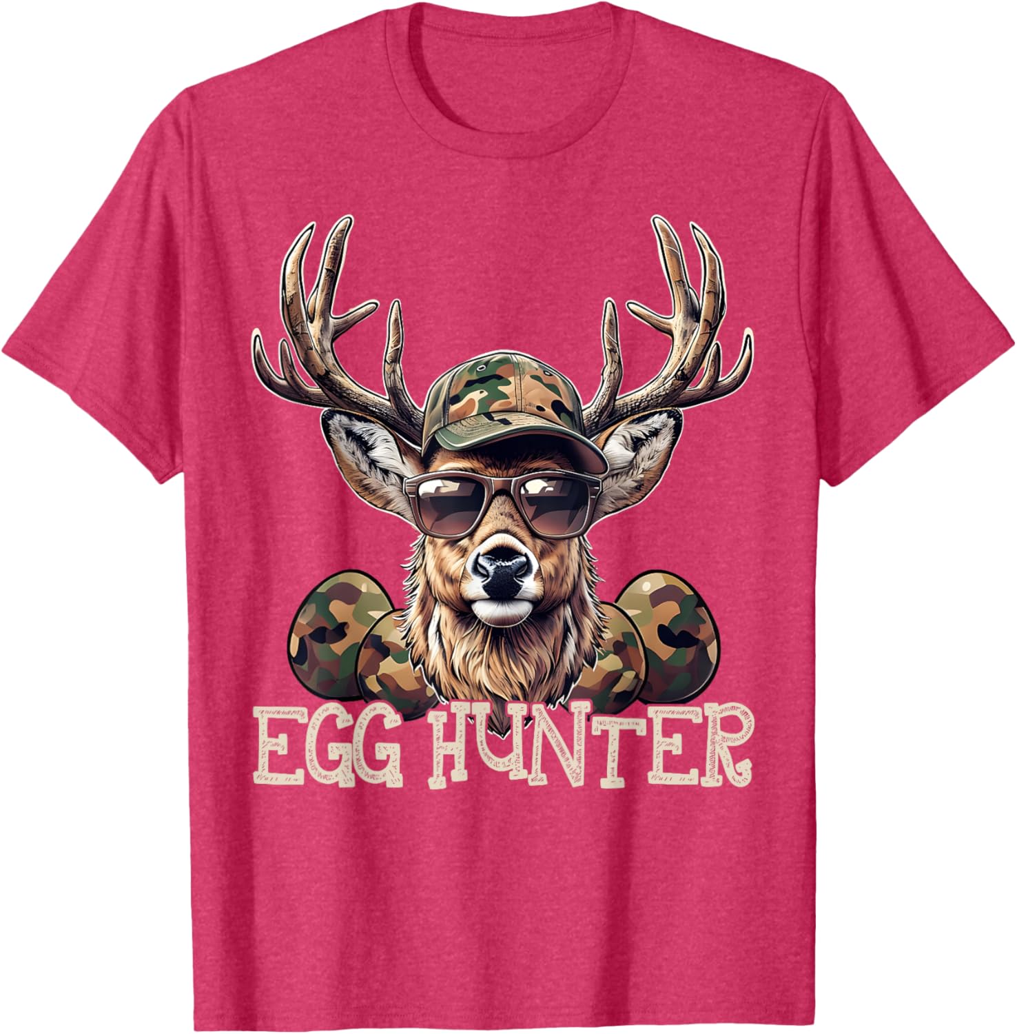 Egg Hunter Deer Camo Cap Boys T-Shirt Perfect for Easter and Hunting - 8