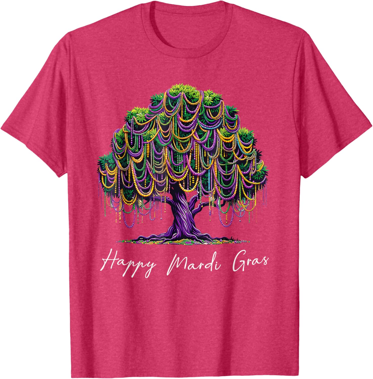 Mardi Gras Tree Beads T-Shirt for Men, Women, and Kids – Fat Tuesday Fun - 25