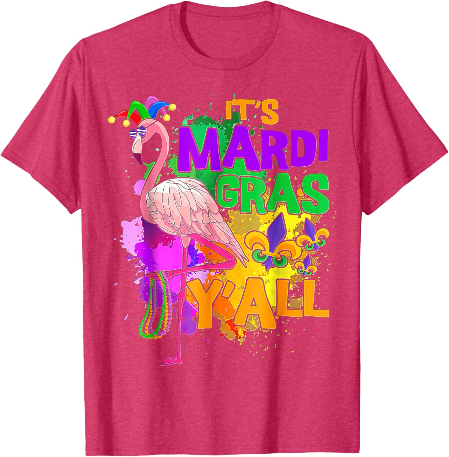 Flamingo Mardi Gras Carnival Party T-Shirt for Fun Festive Celebrations - 8