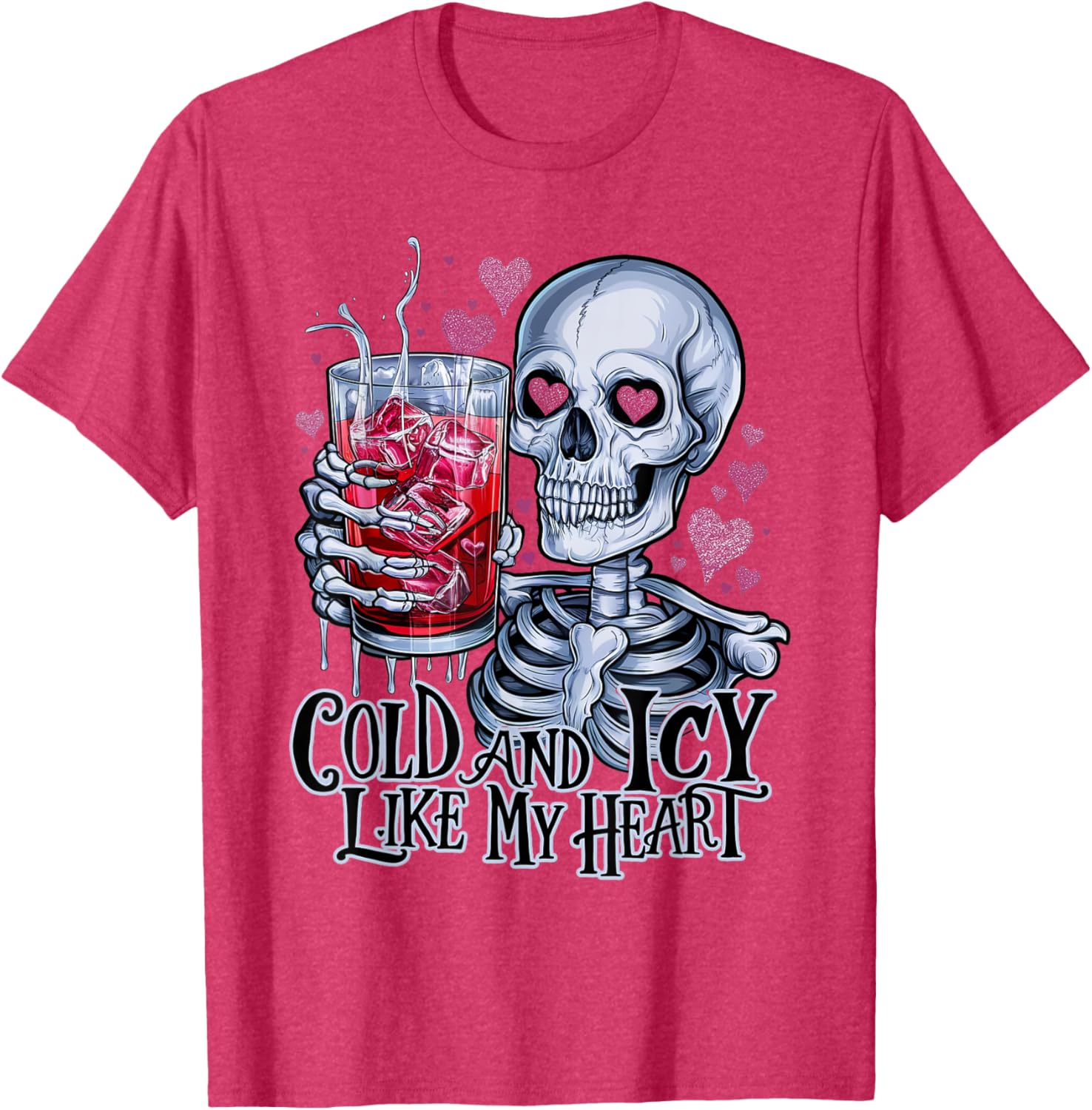 Funny Skeleton T-Shirt - Cold and Icy Like My Heart Anti-Valentine Tee - 6