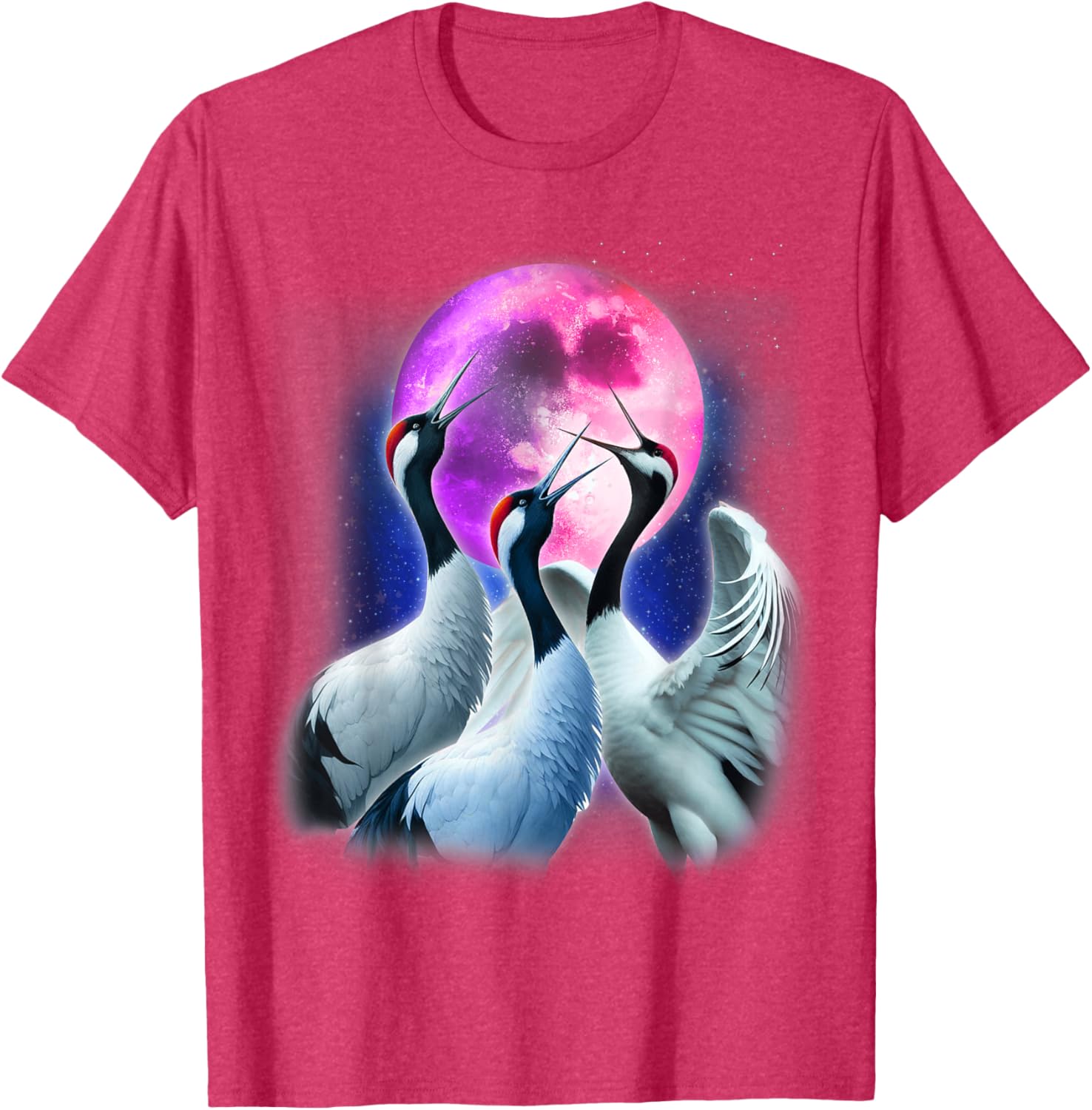 Funny Whooping Crane Howling at the Moon T-Shirt for Bird Lovers - 18