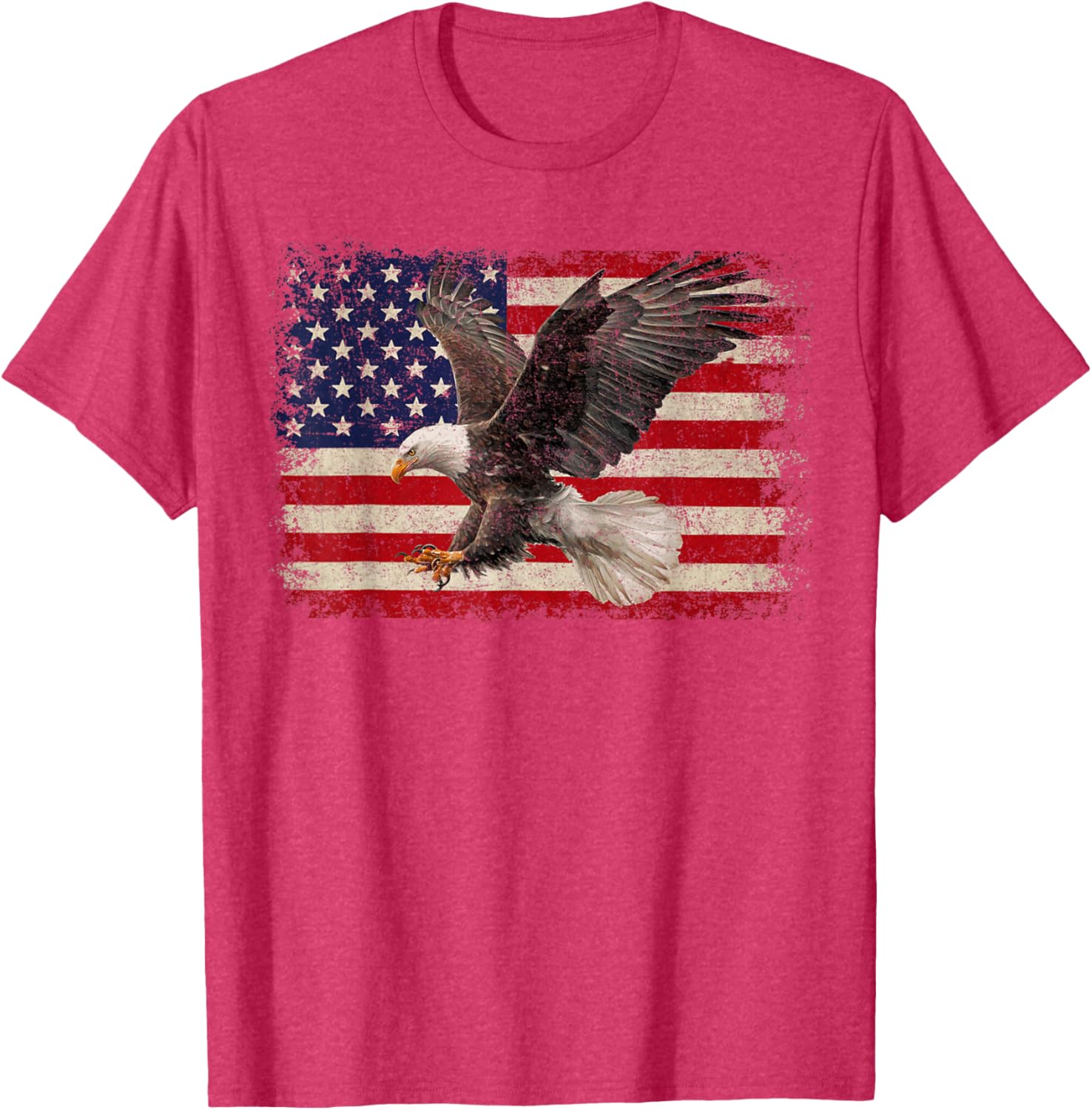 Patriotic Bald Eagle 4th of July T-Shirt with USA Flag Design - 14