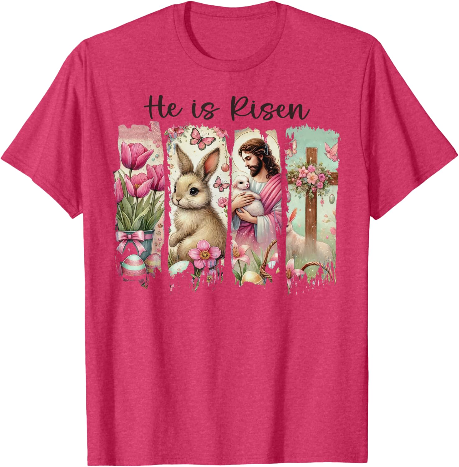 He is Risen Easter T-Shirt for Women - Inspirational Christian Apparel - 14