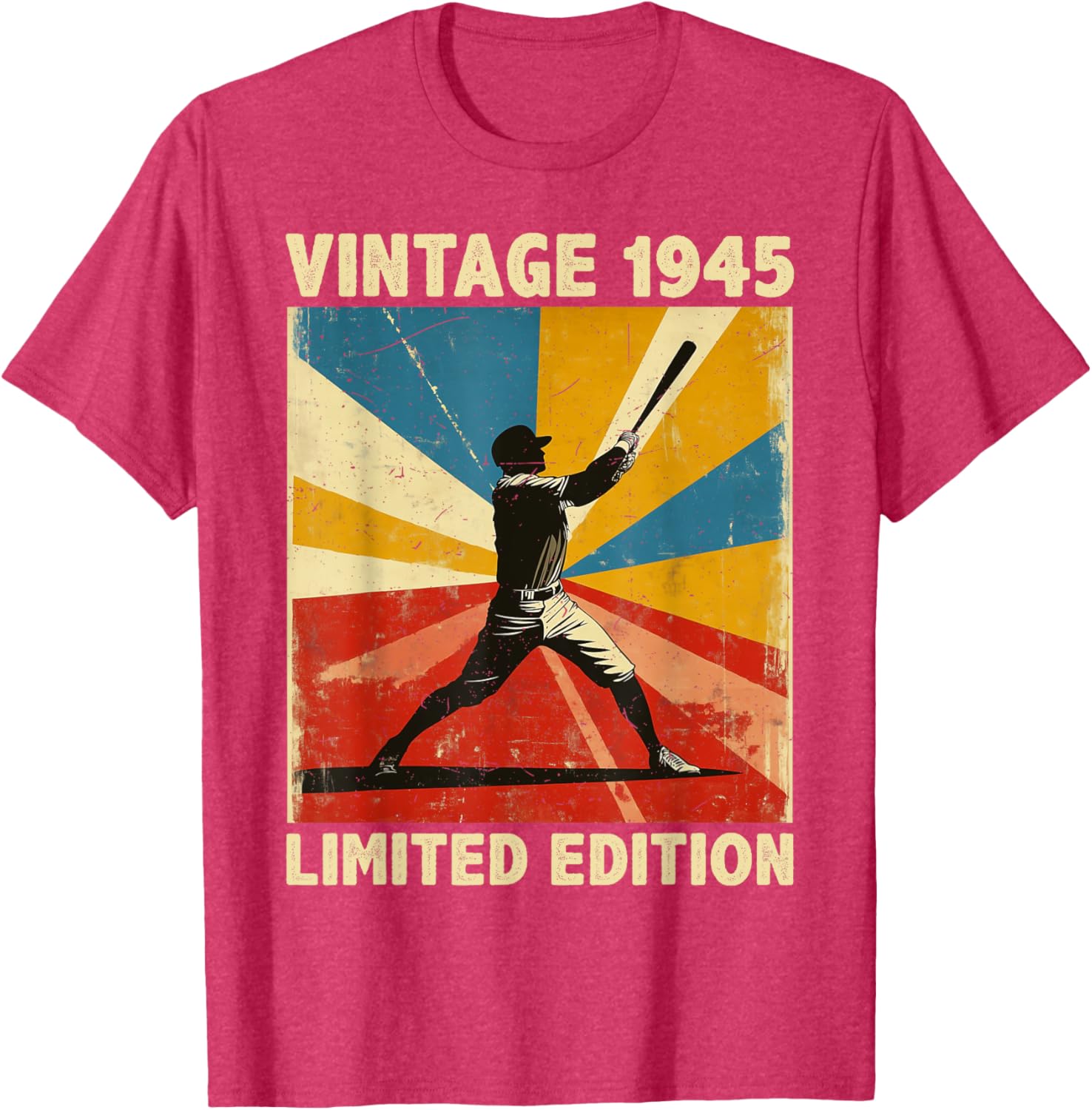 Retro Vintage 1945 Baseball Lover Funny T-Shirt for True Fans - 10