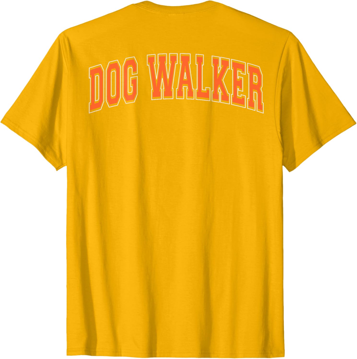 Retro Dog Walker T-Shirt with Arched Orange Letters for Pet Lovers - 17