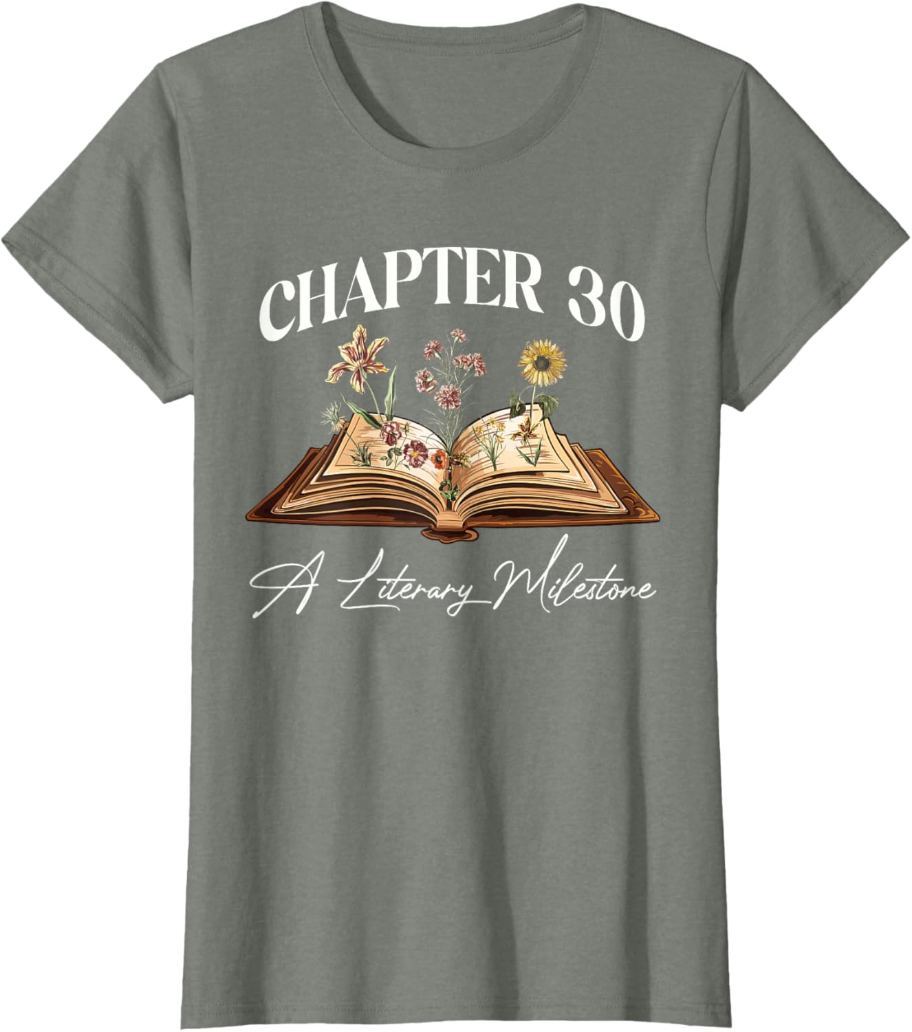 Wildflower Book Lover 30th Birthday T-Shirt for Nature Enthusiasts - 6