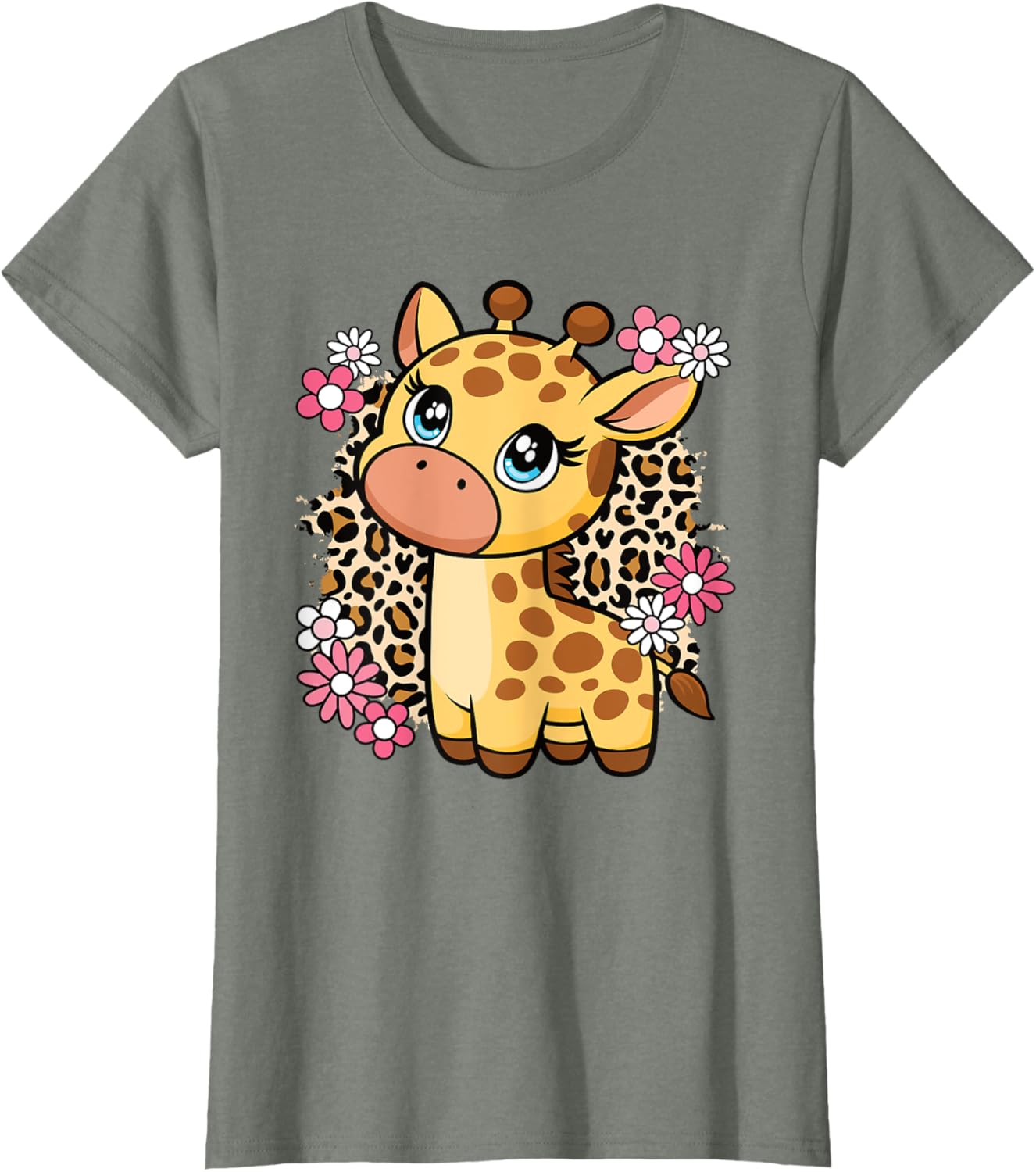 Cute Giraffe Flower T-Shirt for Women, Girls, and Kids - Perfect Gift! - 14