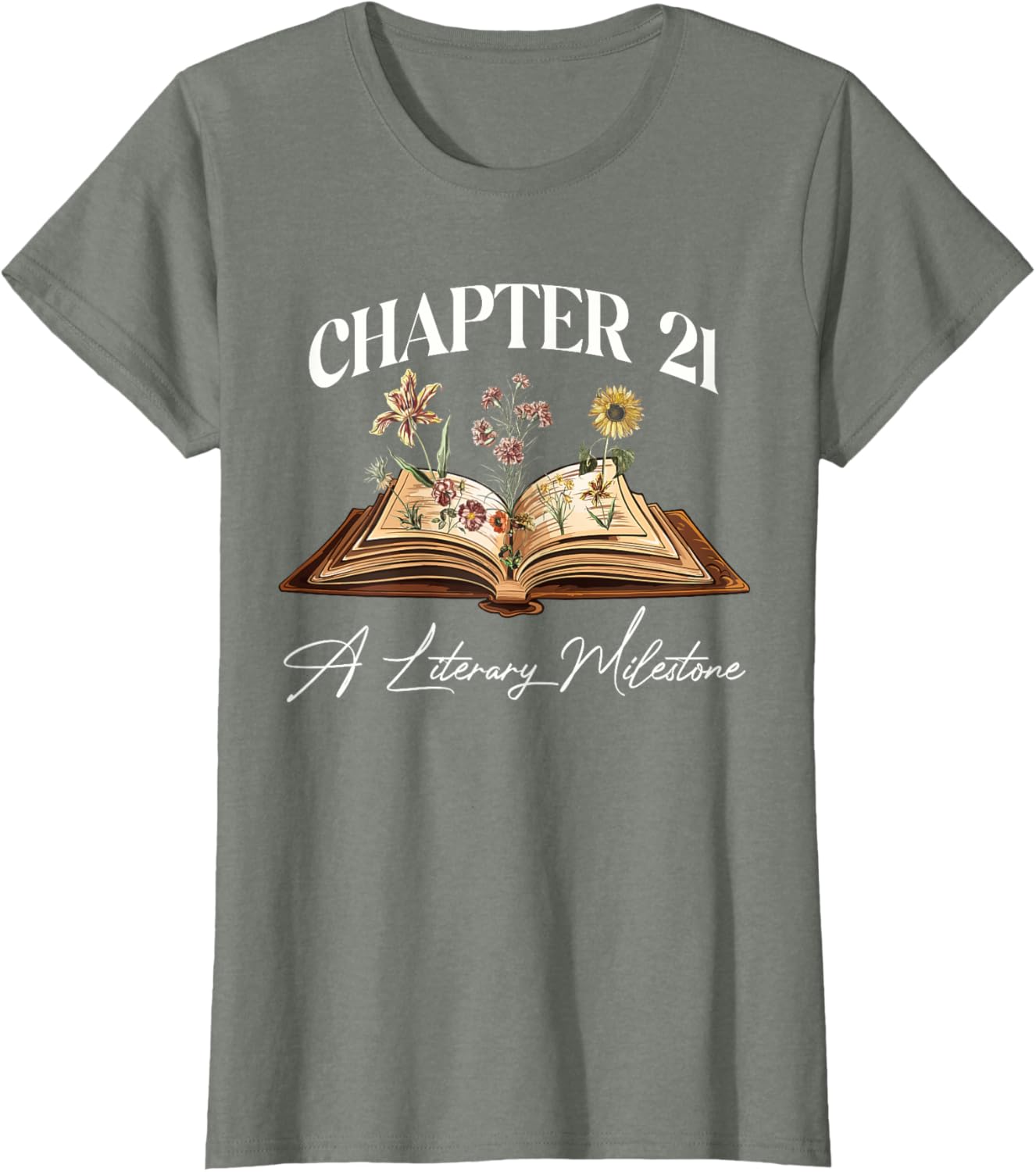 21st Birthday Wildflower T-Shirt for Book Lovers - Perfect Gift Idea - 9