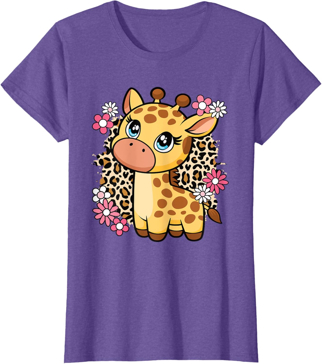 Cute Giraffe Flower T-Shirt for Women, Girls, and Kids - Perfect Gift! - 21