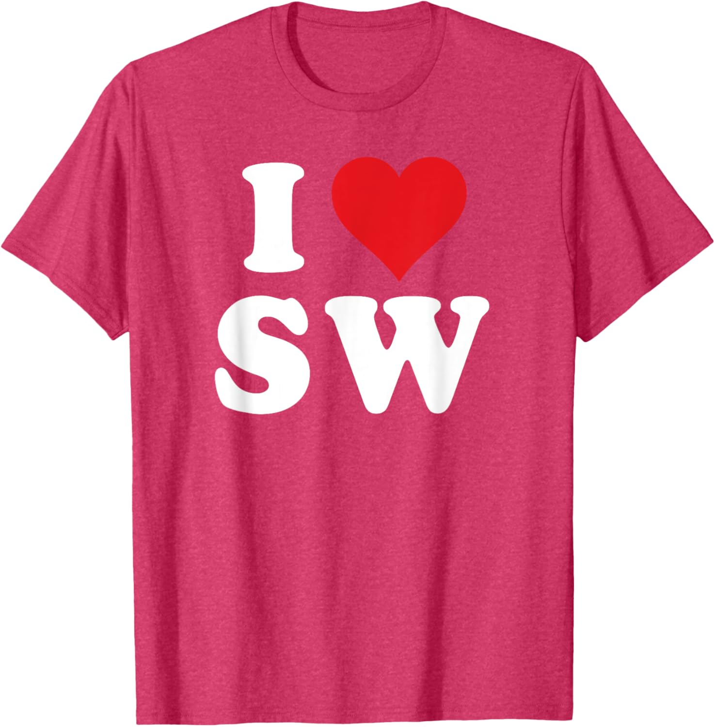 I Love SW Initials Heart T-Shirt for Stylish SW Fans and Gift Ideas - 10