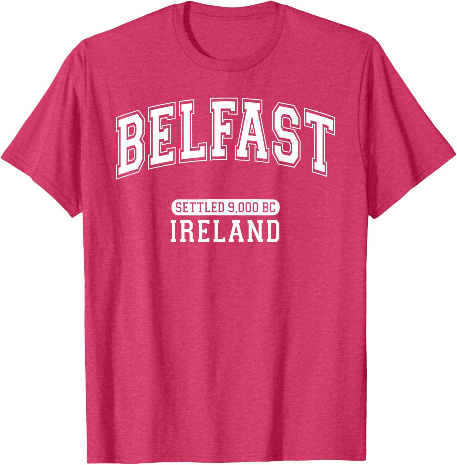 Belfast Ireland Retro T-Shirt with Arched White Letters for History Lovers - 2