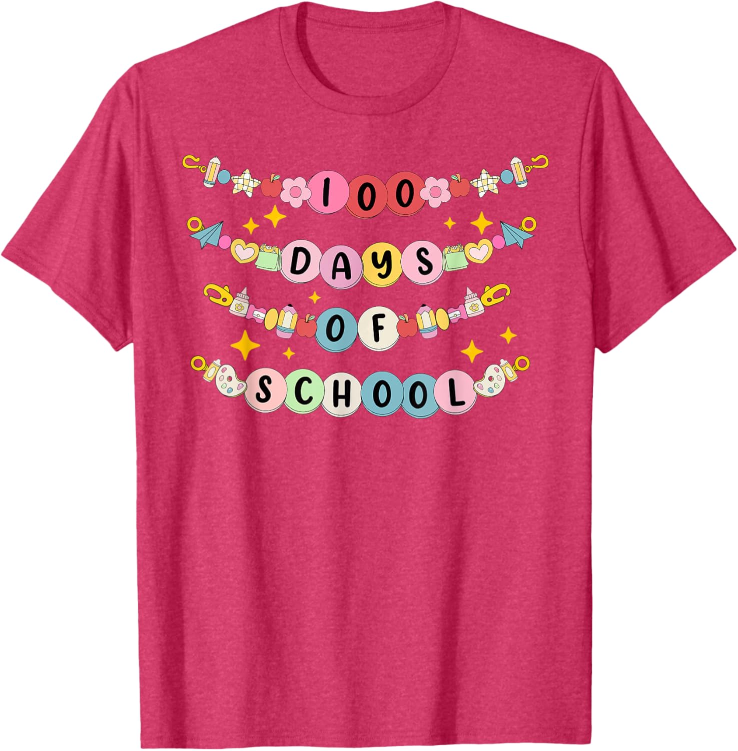 Happy 100 Days of School Bracelet and T-Shirt for Students and Teachers - 15