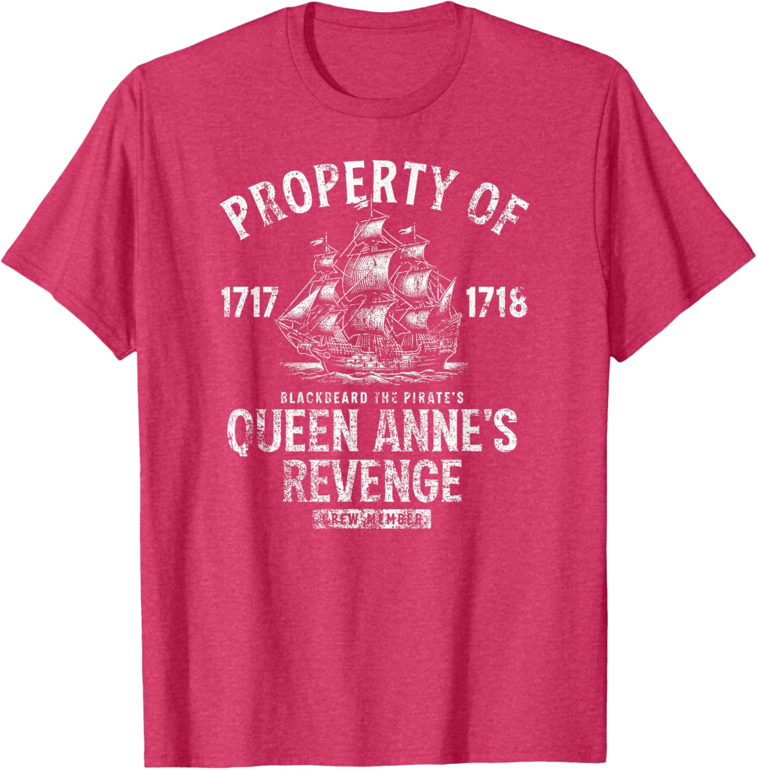 Blackbeard's Queen Anne's Revenge Distressed T-Shirt for Casual Style - 18