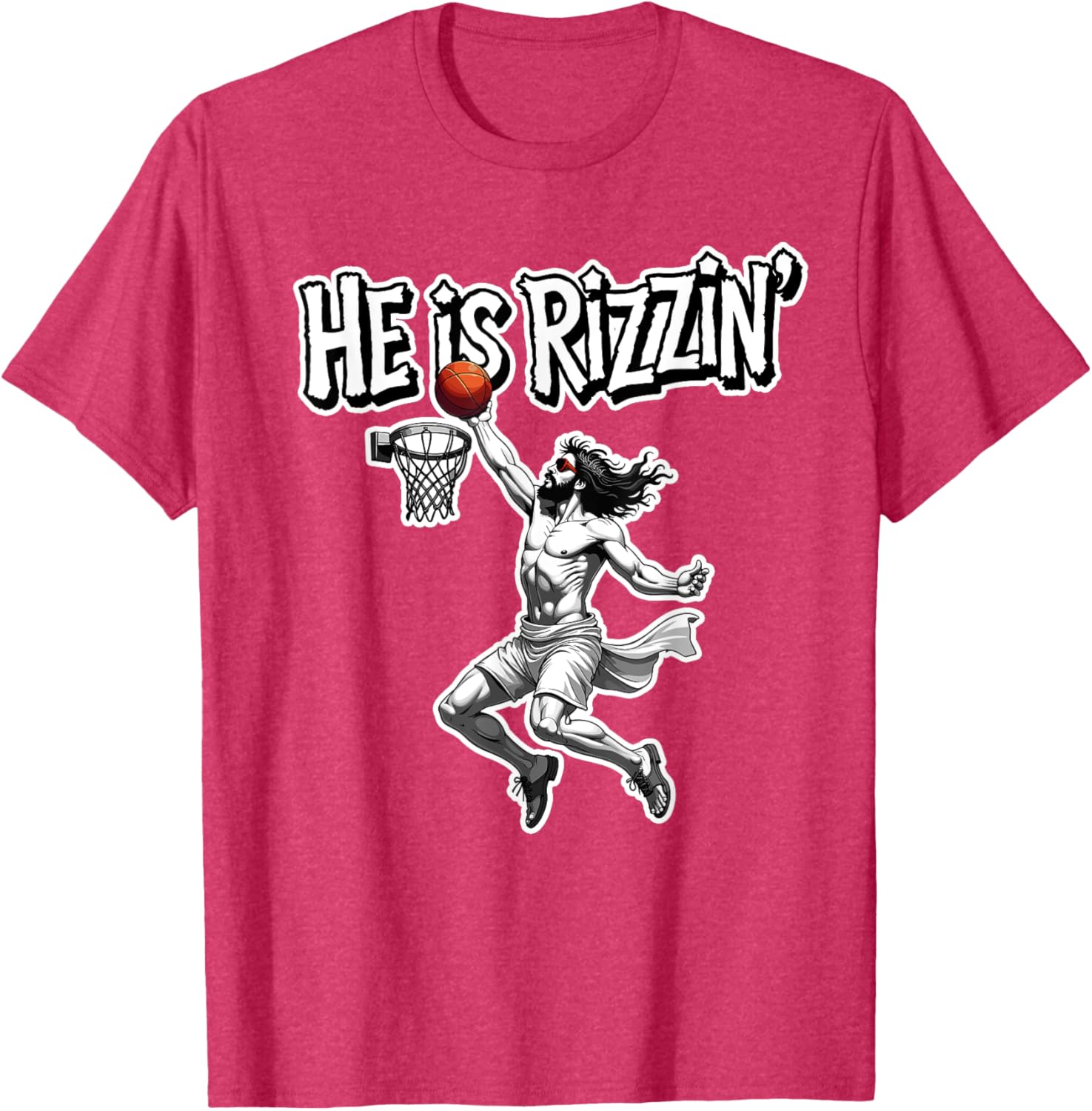 Funny Jesus Basketball Meme T-Shirt for Rizzin Fans - Unique Gift Idea - 8