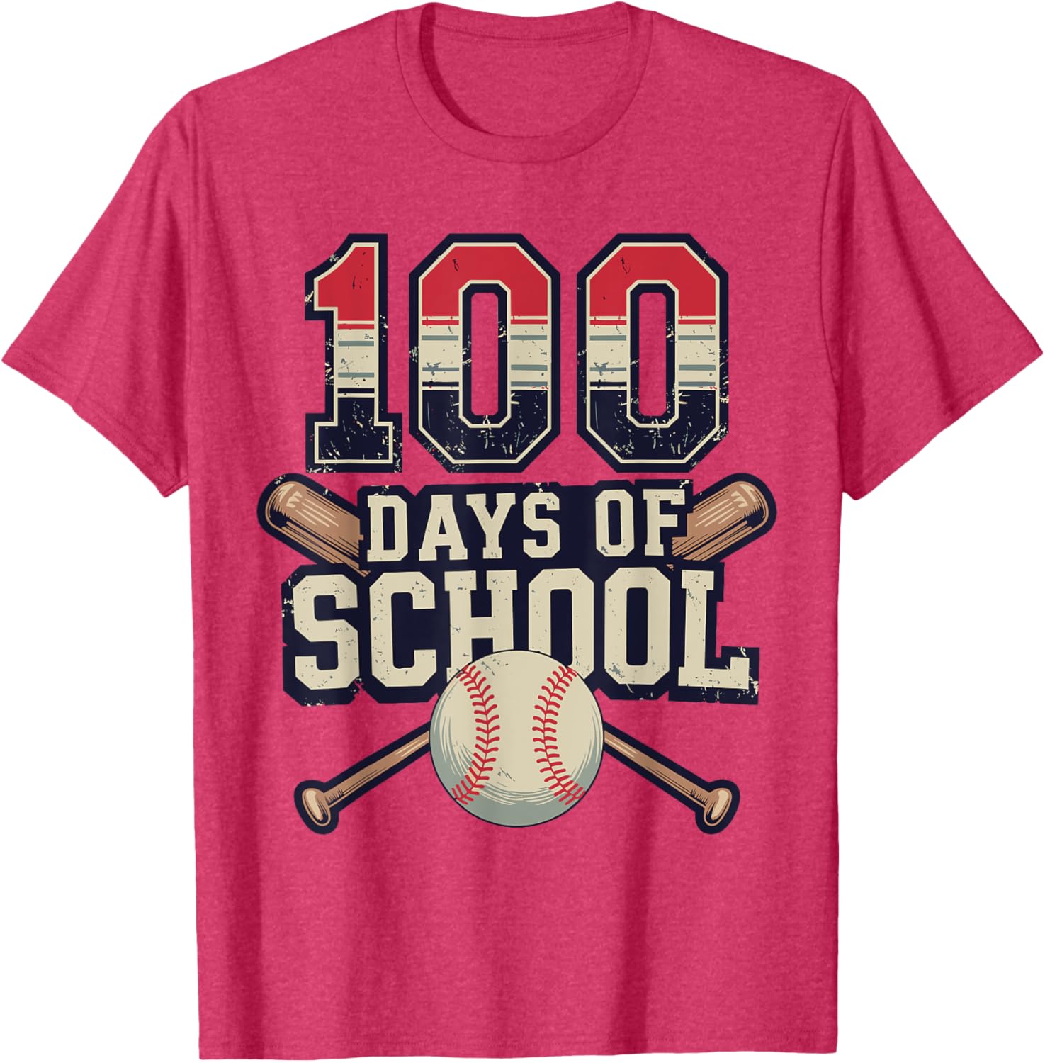 Vintage Baseball Theme 100 Days of School Celebration T-Shirt for Kids - 15