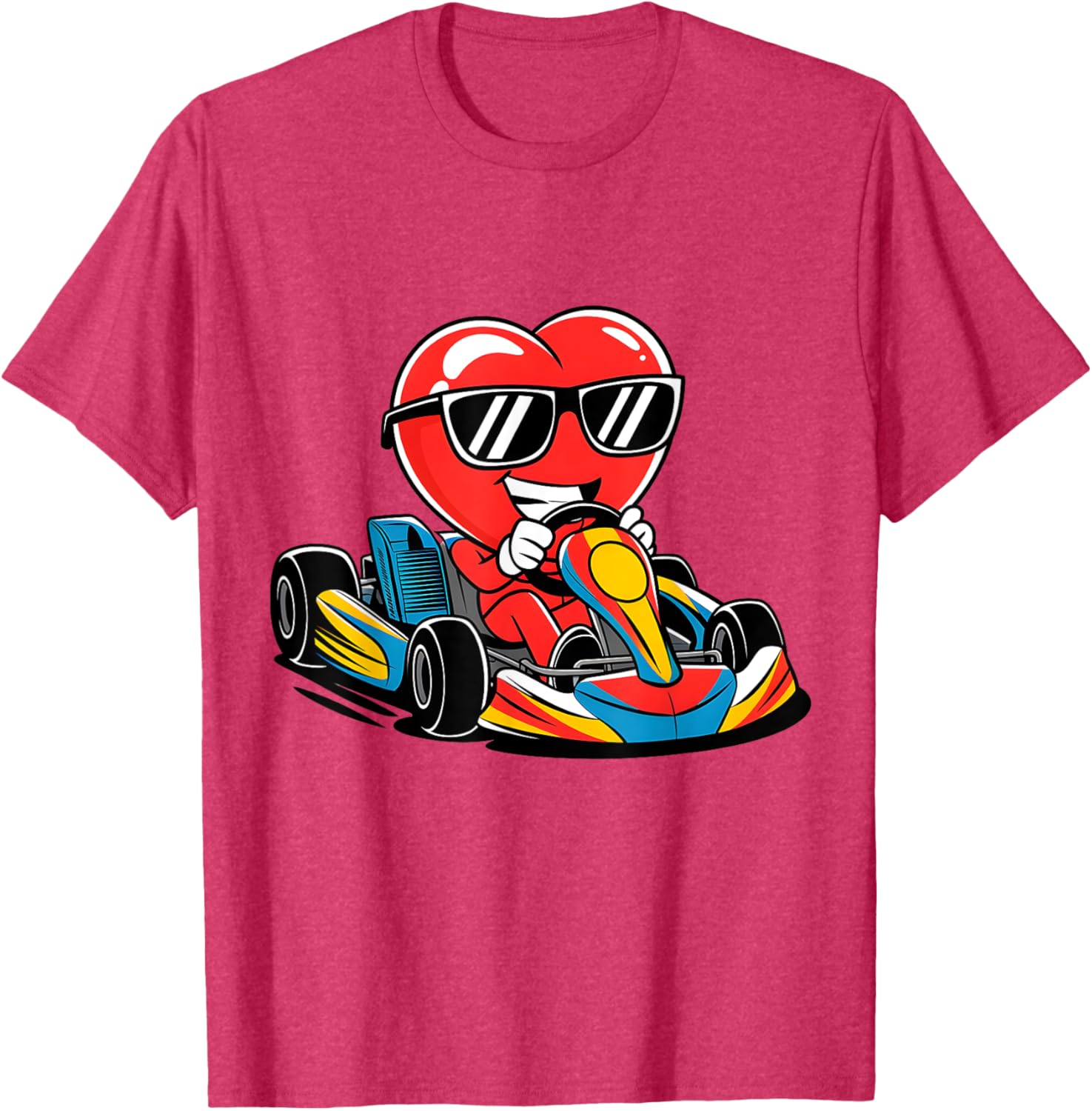 Heart Racing Go-Kart Valentine's Day T-Shirt for Boys and Girls - 21