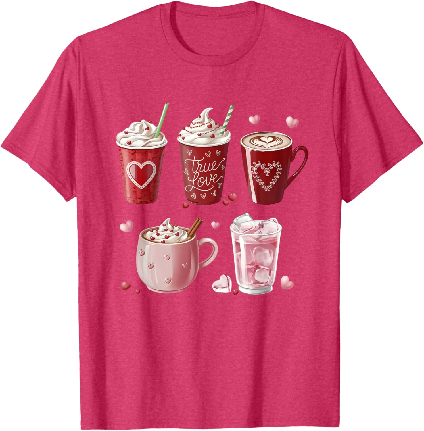 Coffee Lover Valentine T-Shirt Cute Coffee Cups Design for Him or Her - 13