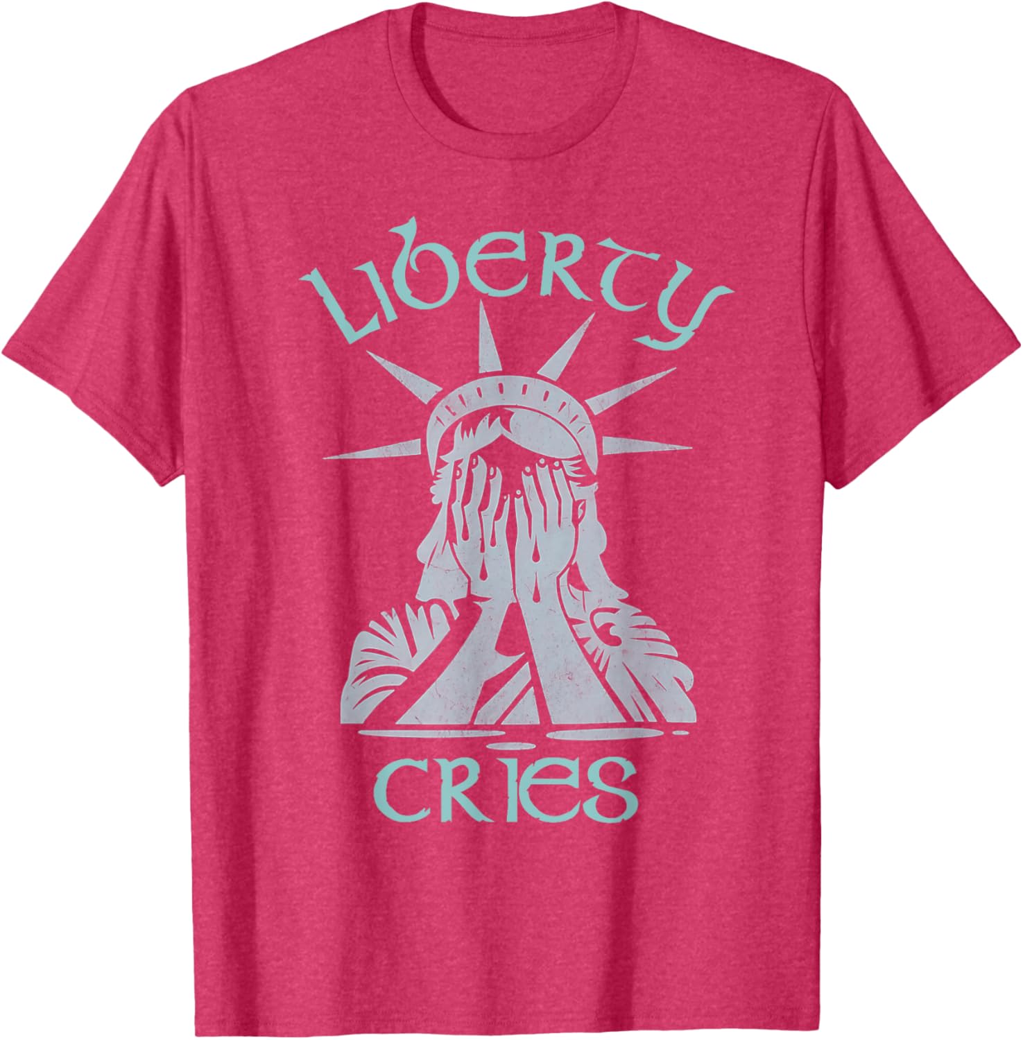 Statue of Liberty Headache Disgust Cry T-Shirt for American Pride - 2