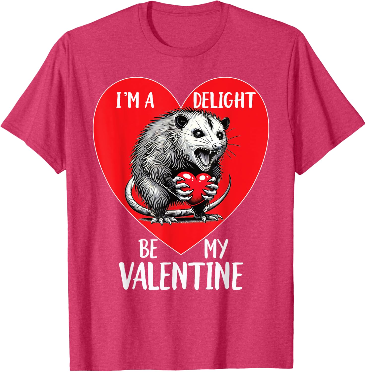 Funny Sarcastic Opossum Be My Valentine T-Shirt for Animal Lovers - 15
