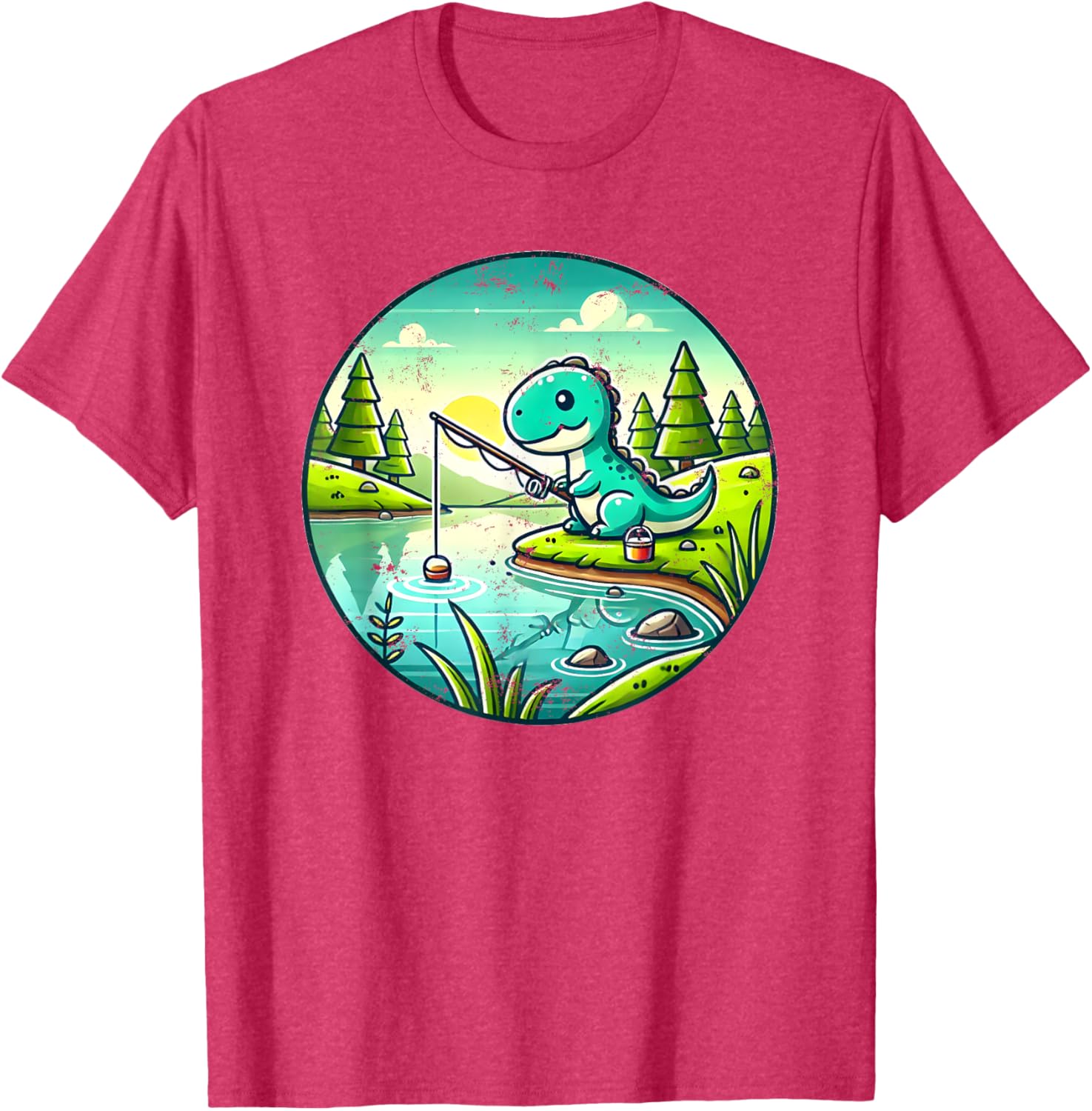 Cute Dinosaur Fishing T-Shirt for Kids and Adults - Fun and Comfy Wear - 10