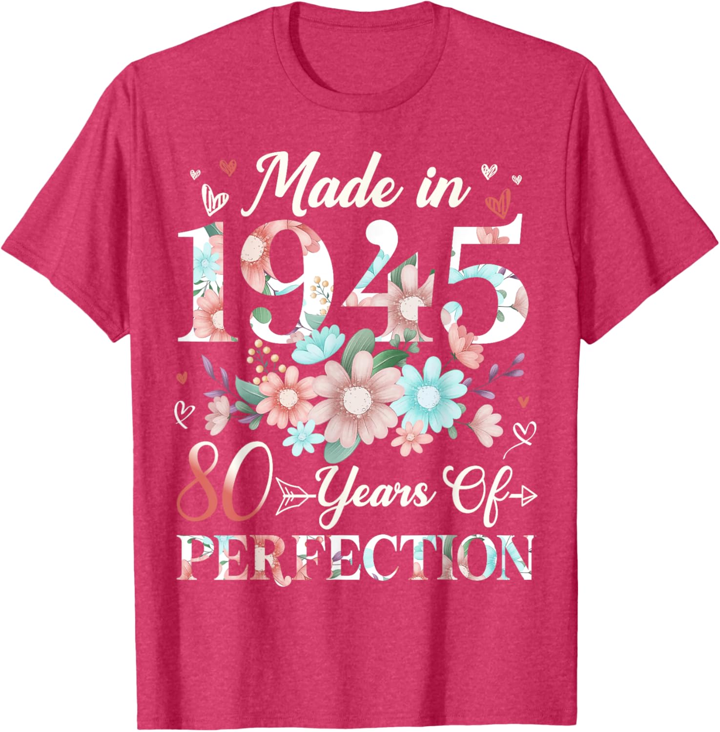 Floral 80th Birthday T-Shirt for Women - Celebrating 80 Years of Joy - 6