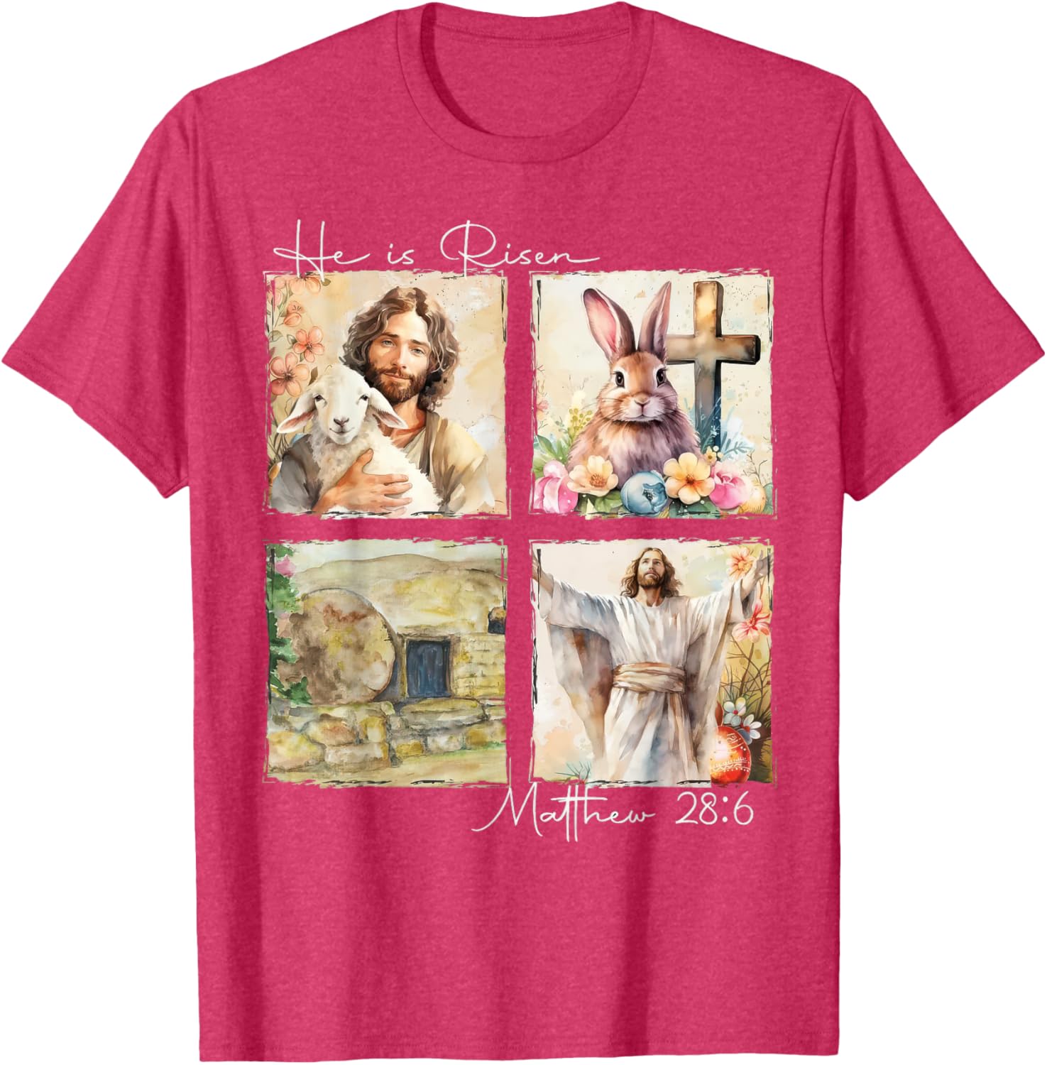 He Is Risen Matthew 28:6 Christian Easter T-Shirt for Believers - 3