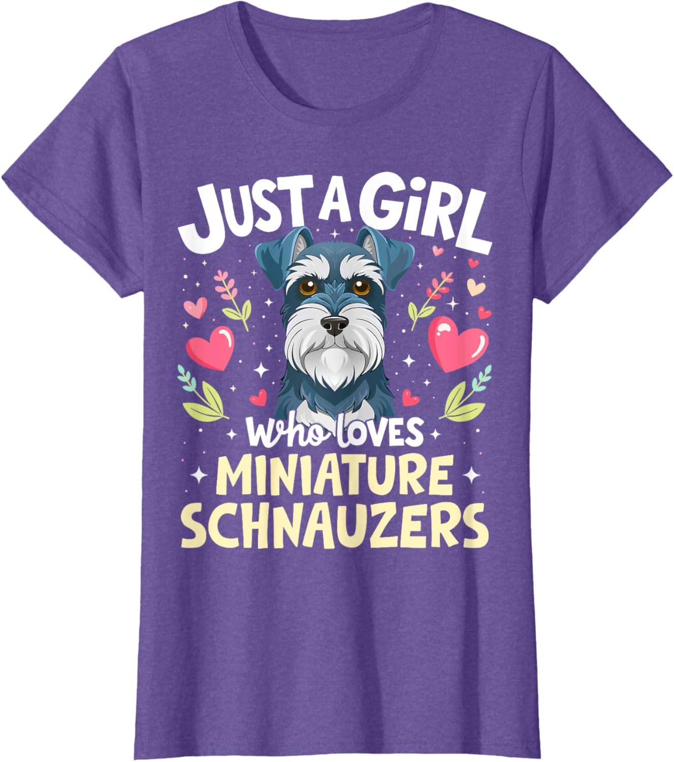 Cute Miniature Schnauzer Puppy T-Shirt for Dog Lovers Girls - 15