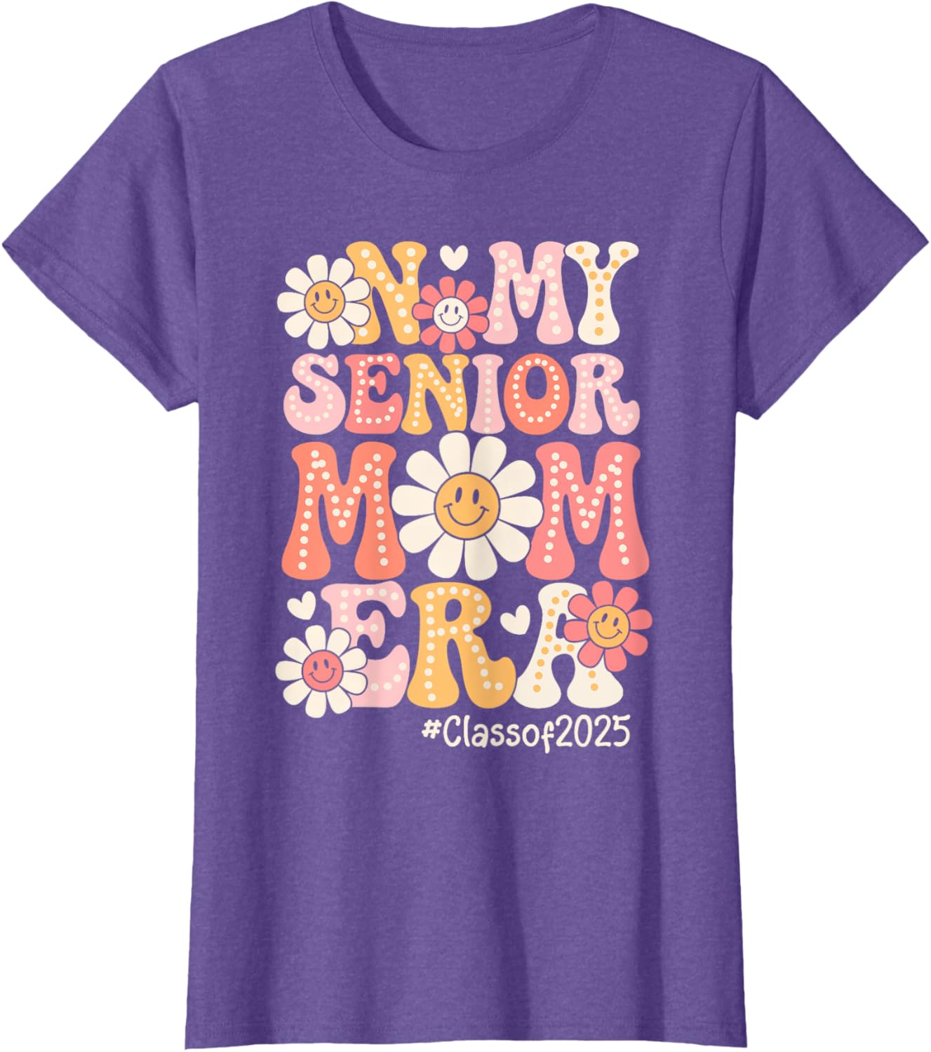 Groovy Senior Mom Era Class of 2025 T-Shirt for Proud Moms - 7