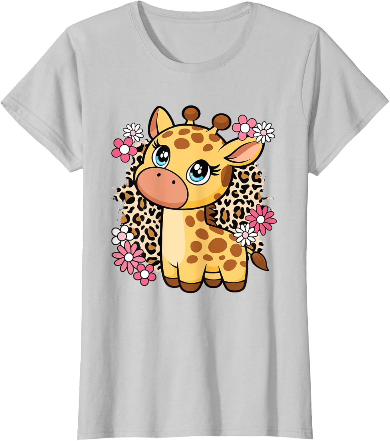 Cute Giraffe Flower T-Shirt for Women, Girls, and Kids - Perfect Gift! - 10