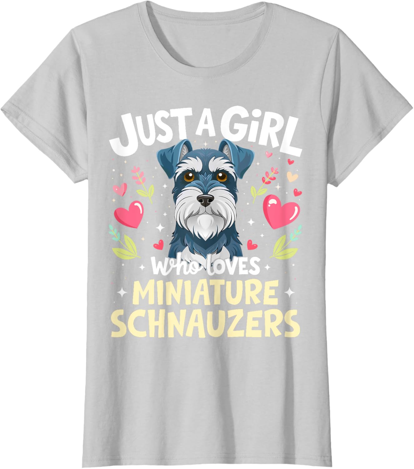 Cute Miniature Schnauzer Puppy T-Shirt for Dog Lovers Girls - 14