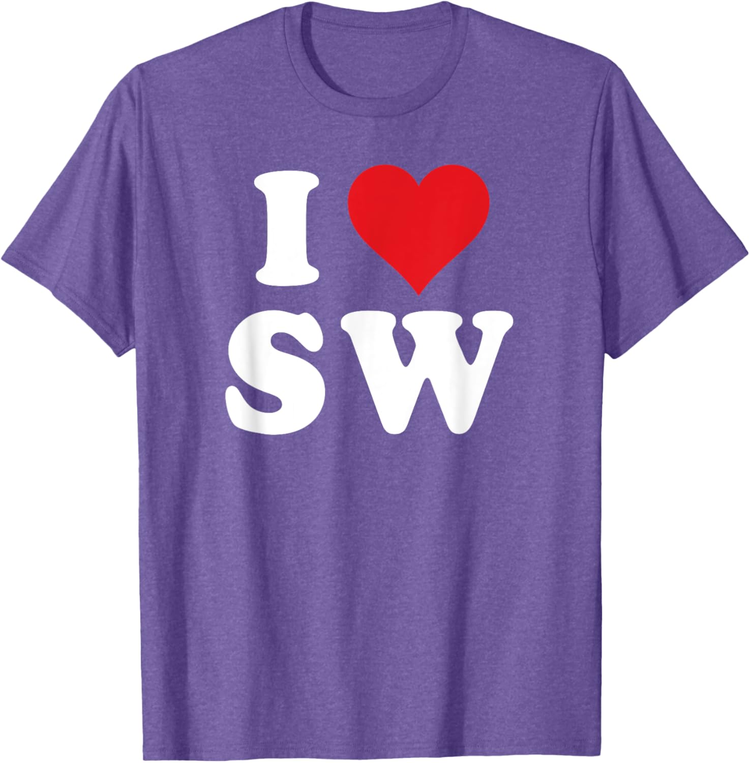 I Love SW Initials Heart T-Shirt for Stylish SW Fans and Gift Ideas - 12