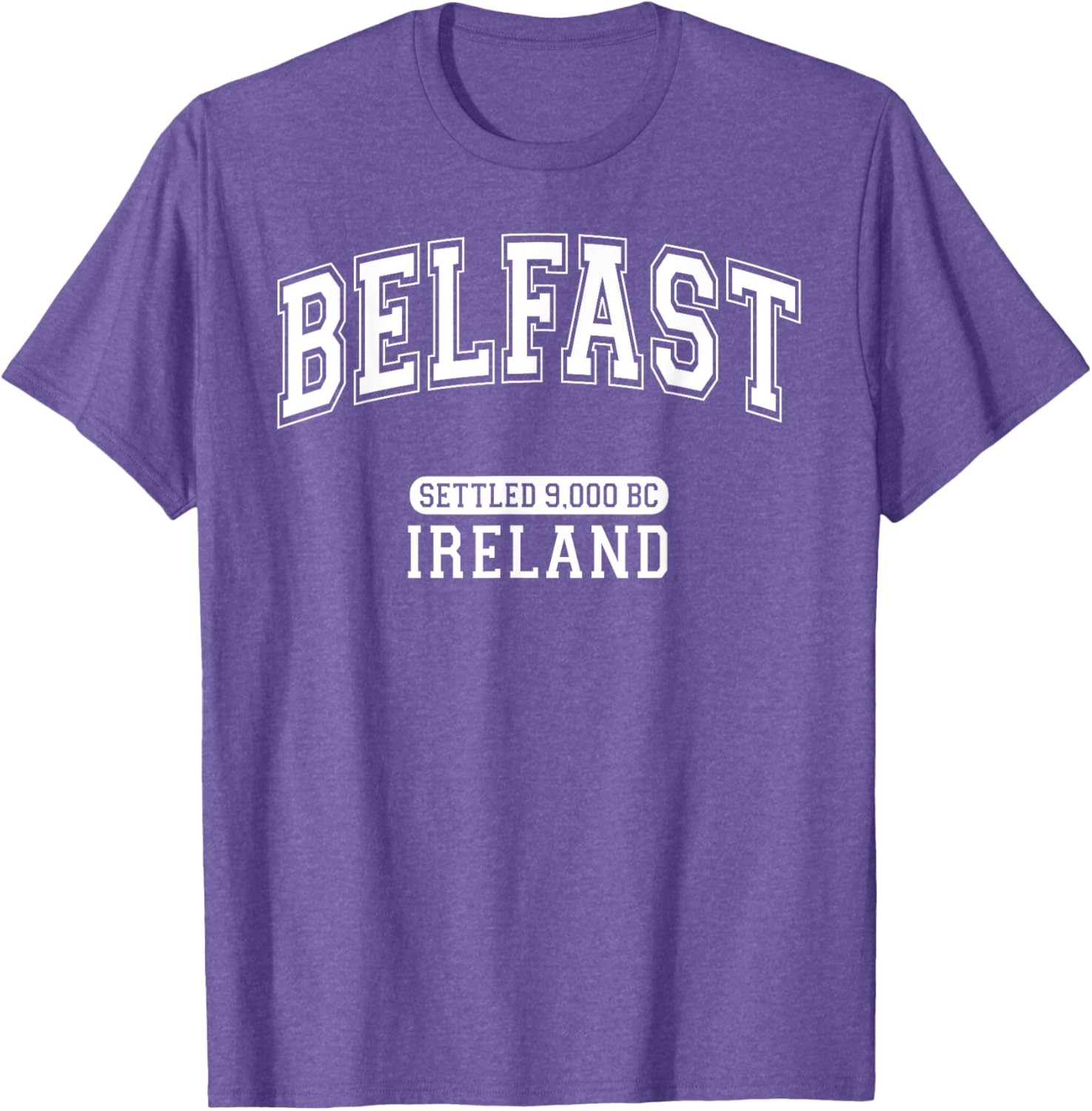 Belfast Ireland Retro T-Shirt with Arched White Letters for History Lovers - 17