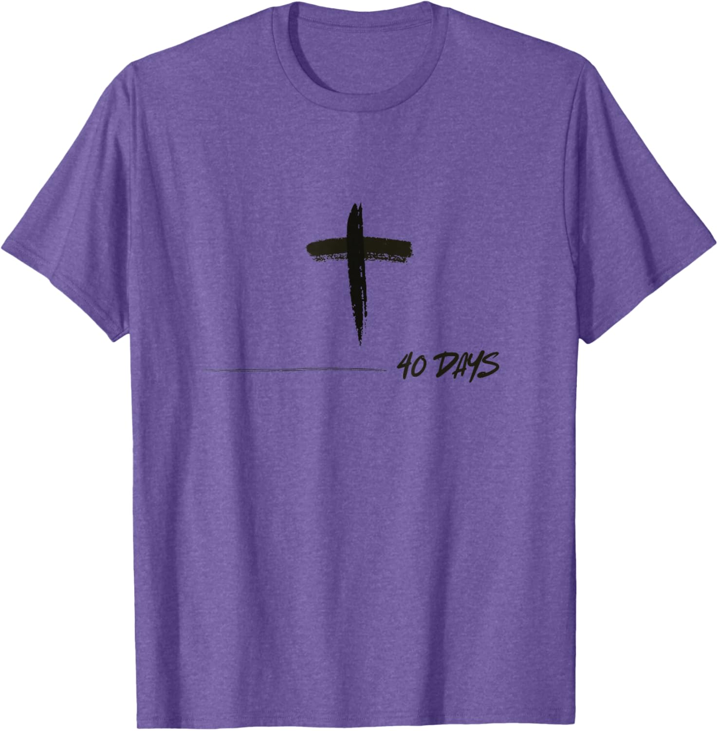 Forty Days of Lent Ash Wednesday Cross Catholic T-Shirt for Believers - 3
