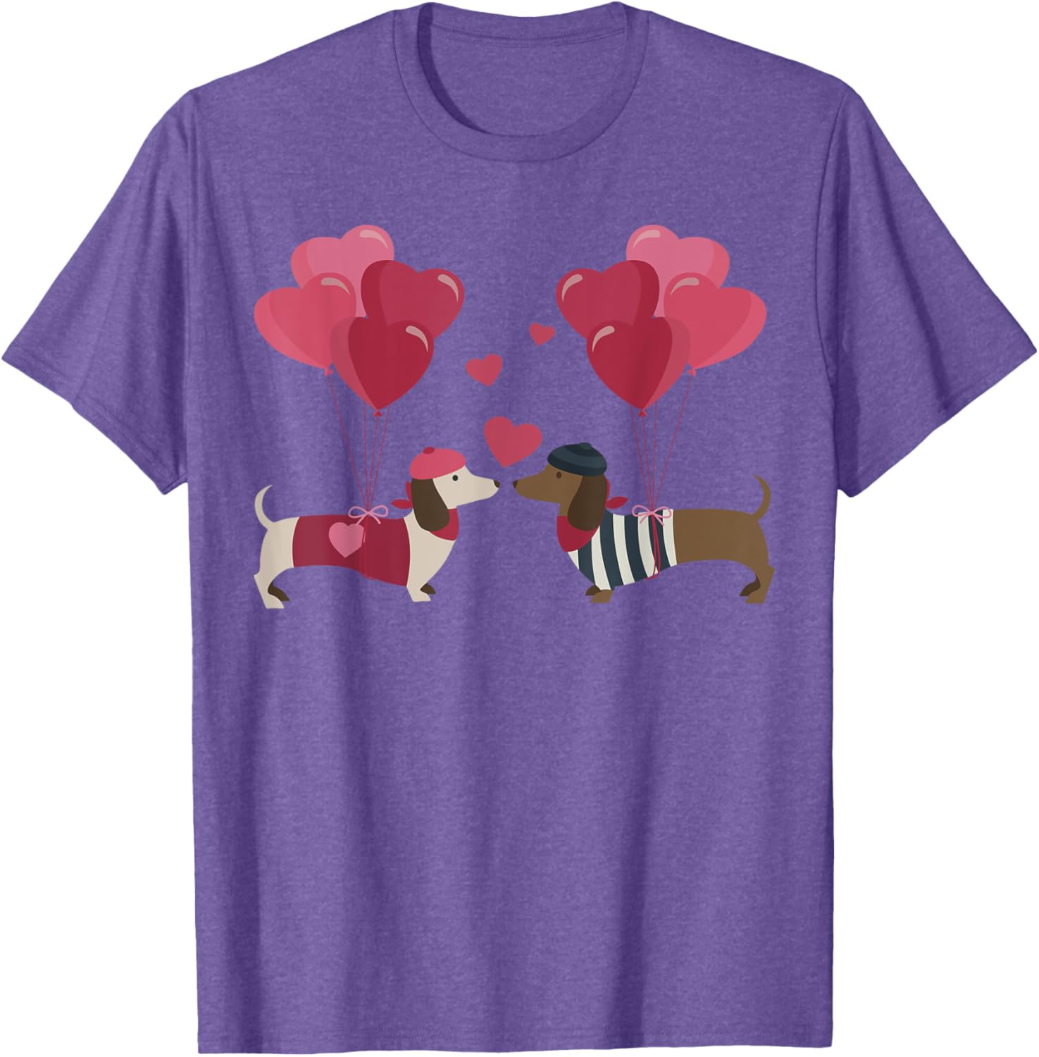 Cute Dachshund Valentine's Day T-Shirt for Dog Moms and Dads - 1