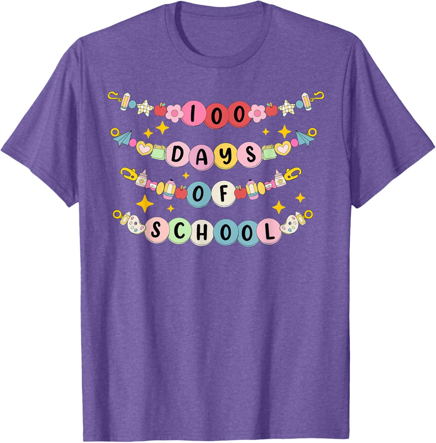 Happy 100 Days of School Bracelet and T-Shirt for Students and Teachers - 18