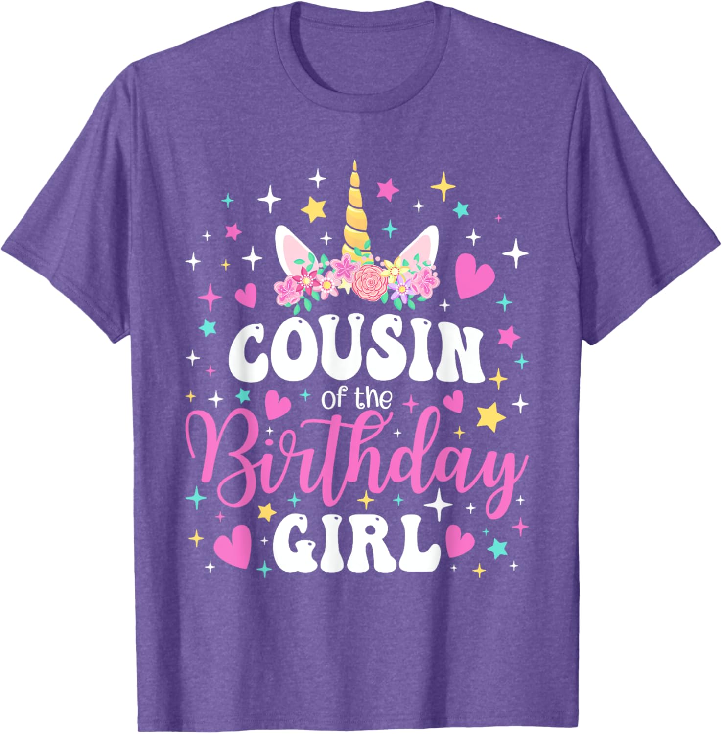 Unicorn Cousin of the Birthday Girl Matching Family T-Shirt Fun Gift - 23