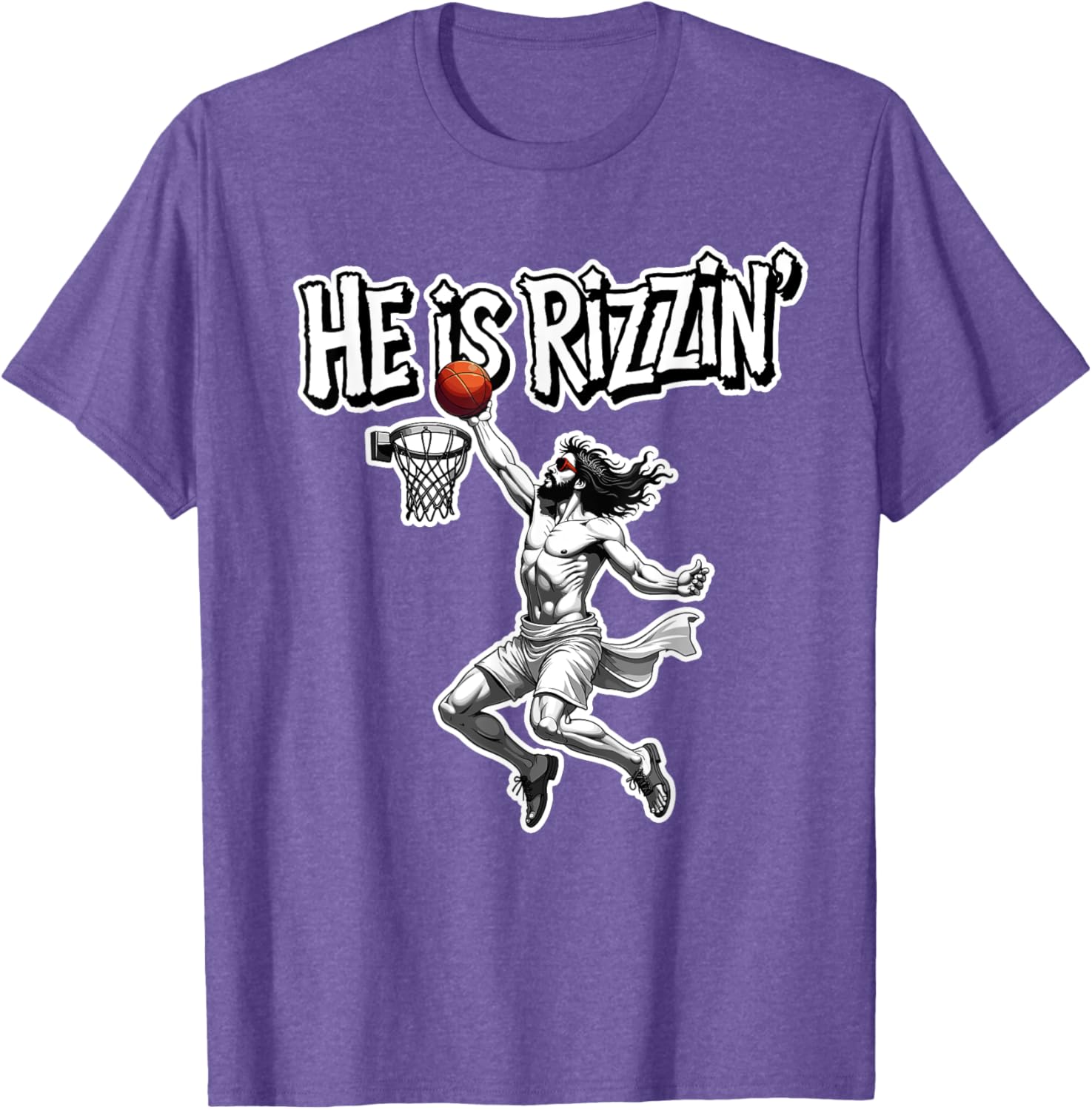 Funny Jesus Basketball Meme T-Shirt for Rizzin Fans - Unique Gift Idea - 24