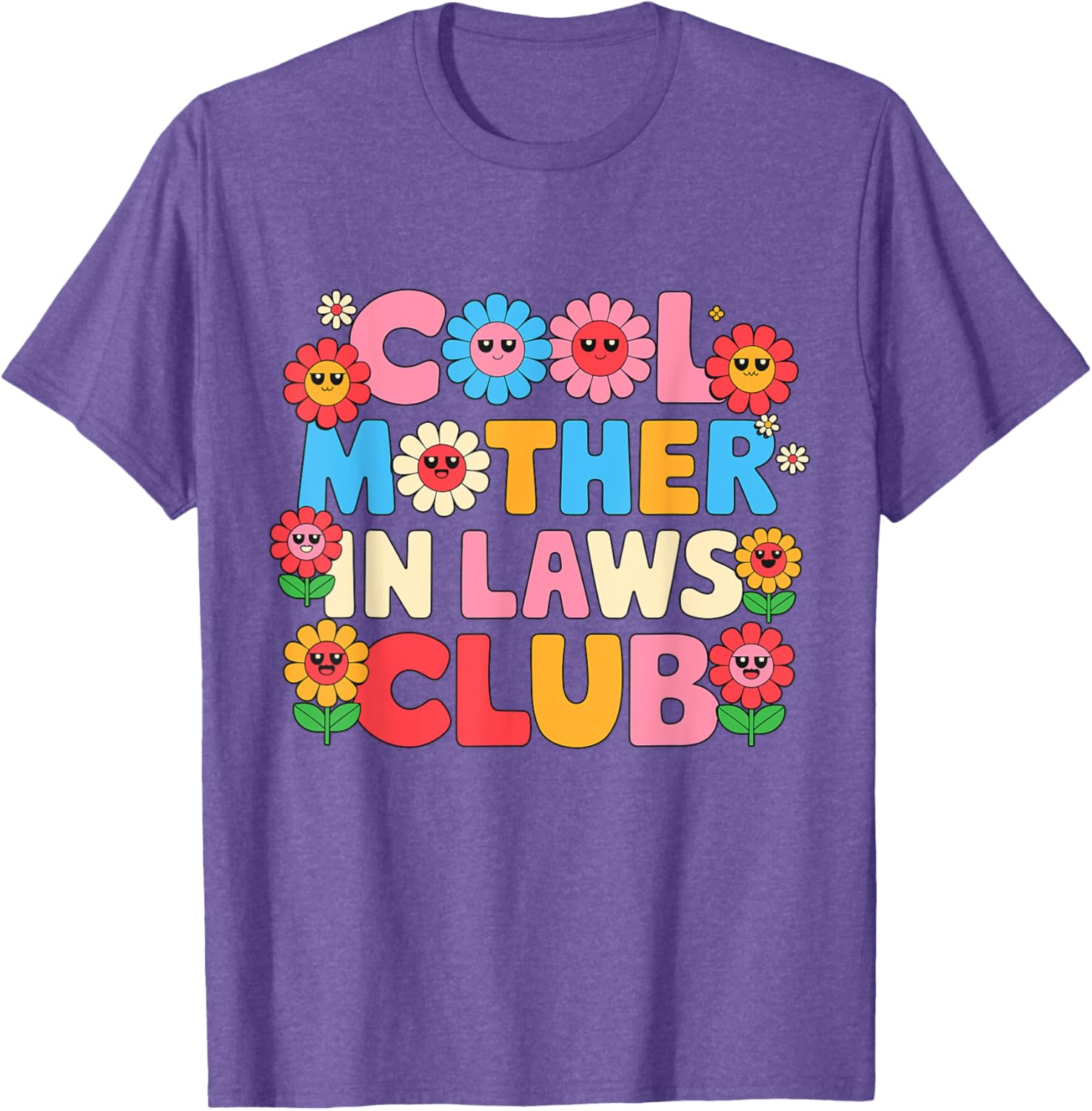 Cool Mother In Laws Club Cheerful Flowers T-Shirt for Happy Moms - 16