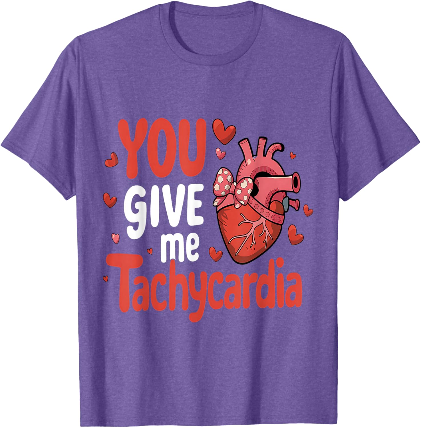 Cute You Give Me Tachycardia Nurse Valentines Day Scrub Top for Women - 17