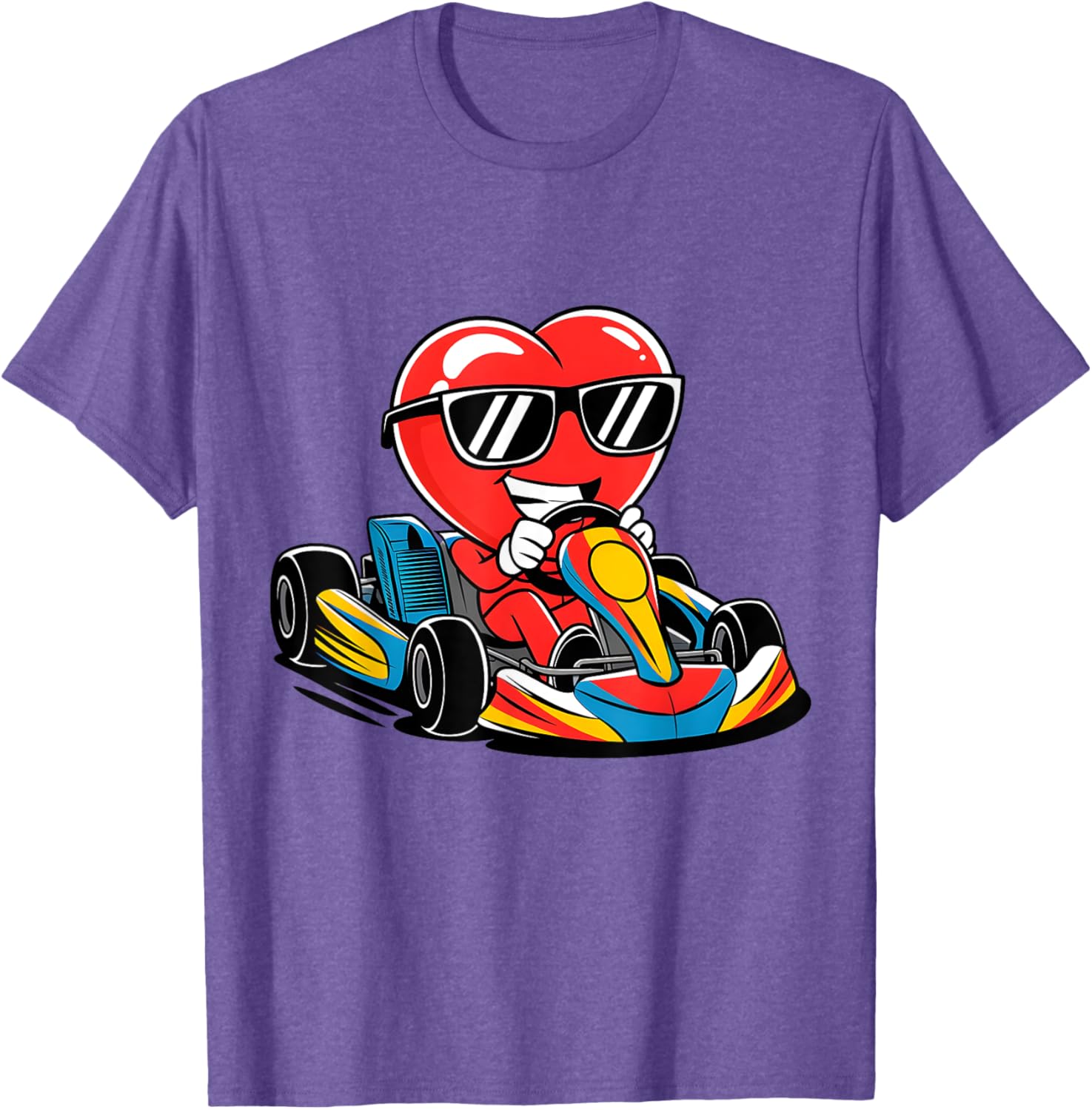 Heart Racing Go-Kart Valentine's Day T-Shirt for Boys and Girls - 28