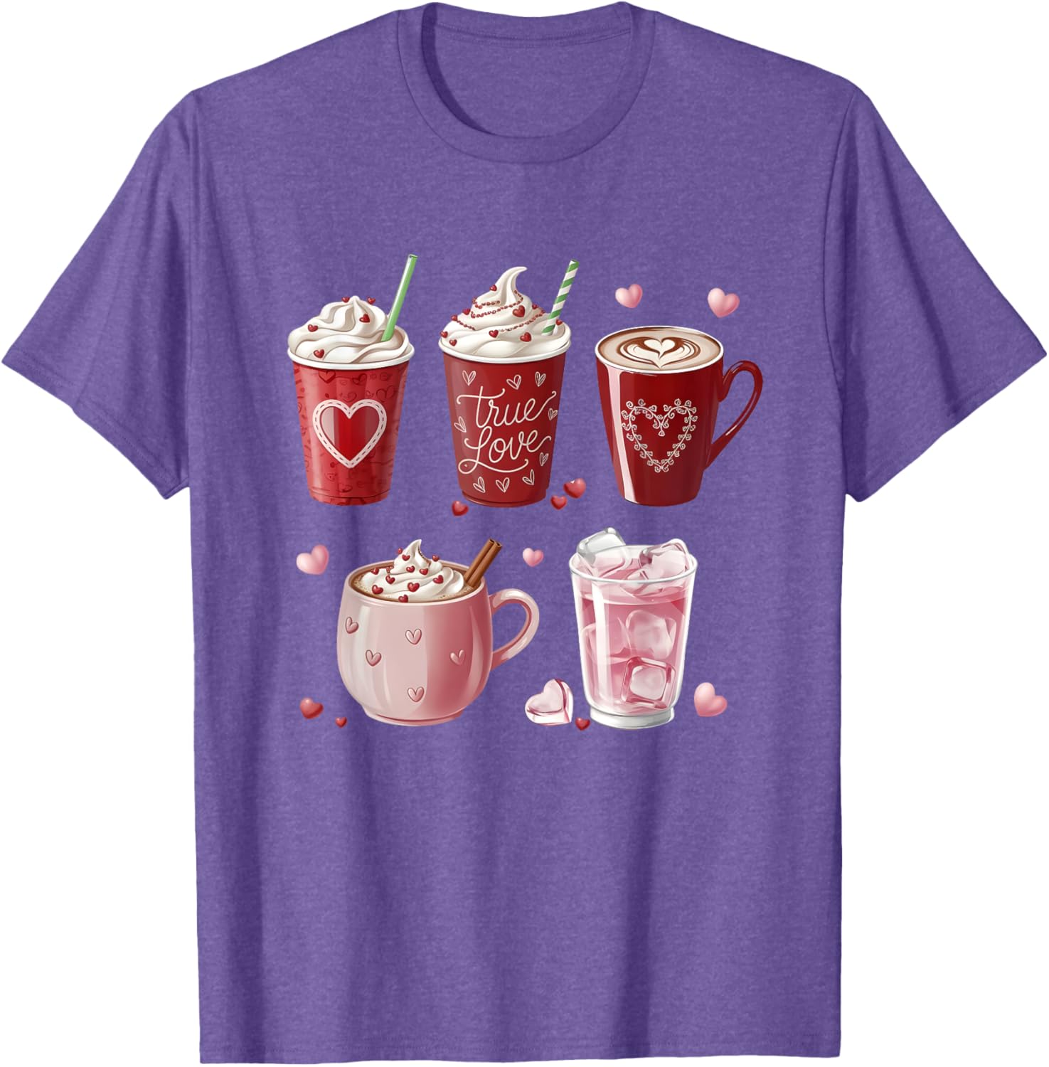 Coffee Lover Valentine T-Shirt Cute Coffee Cups Design for Him or Her - 14