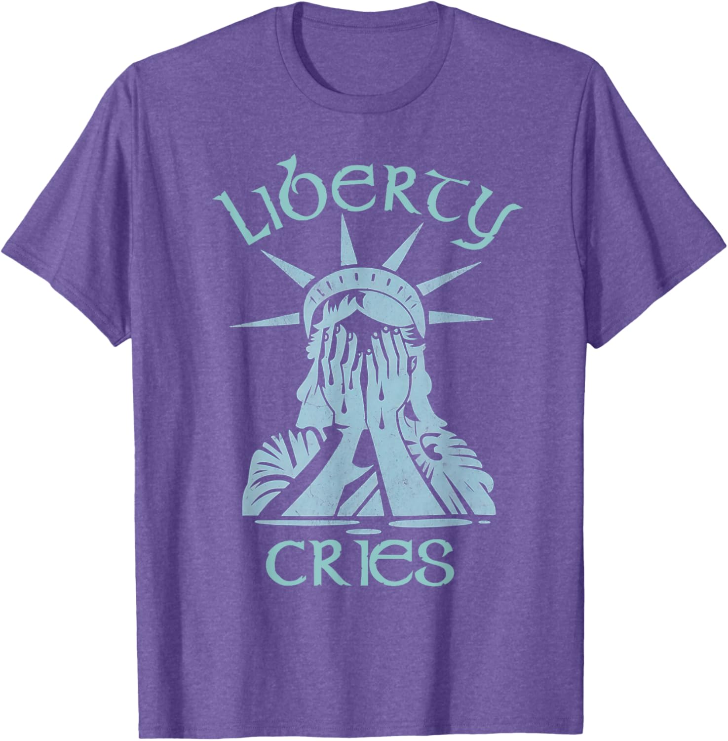 Statue of Liberty Headache Disgust Cry T-Shirt for American Pride - 9