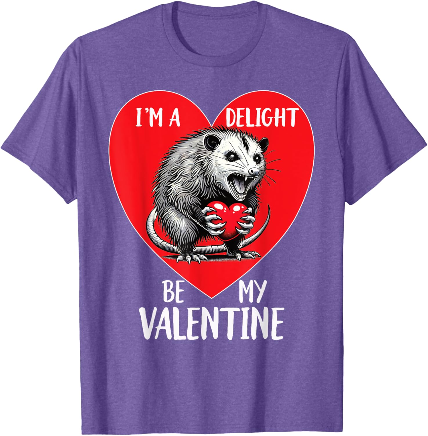 Funny Sarcastic Opossum Be My Valentine T-Shirt for Animal Lovers - 9