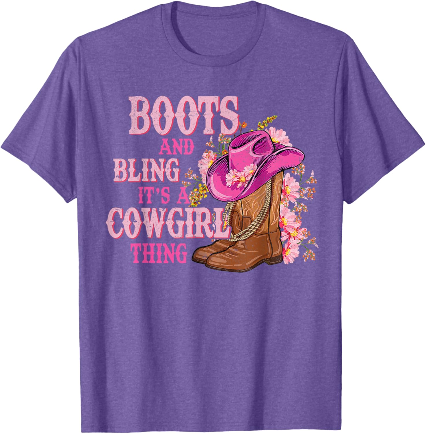 Cowgirl Style Boots and Bling Rodeo Love T-Shirt for Country Girls - 22