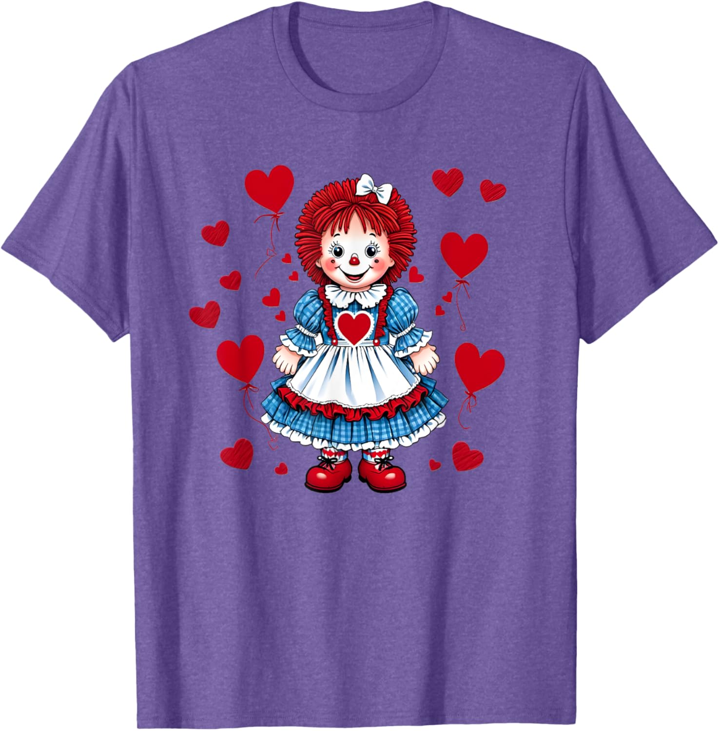 Raggedy Ann Valentine's Day Heart T-Shirt for Sweethearts and Friends - 7