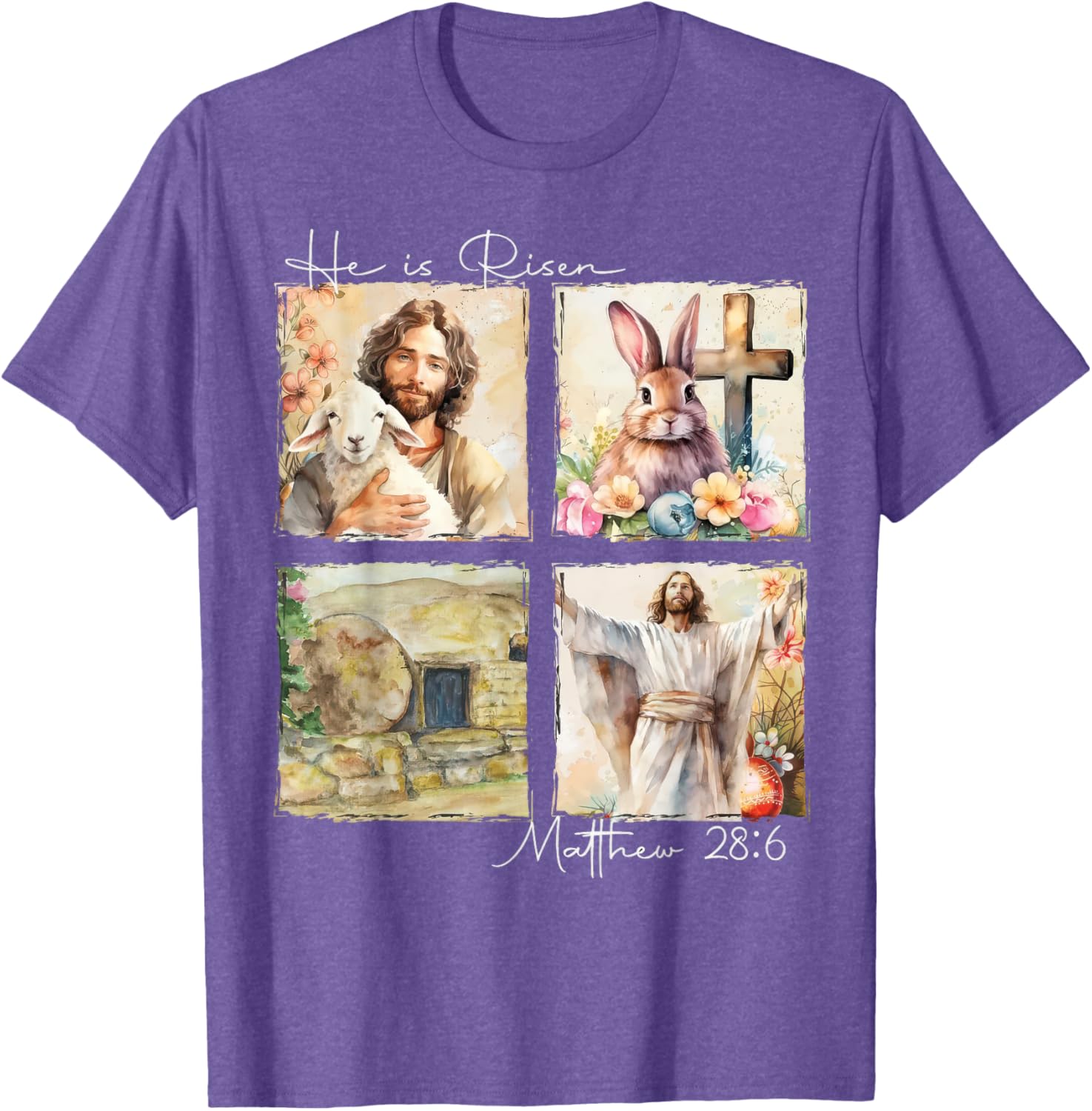 He Is Risen Matthew 28:6 Christian Easter T-Shirt for Believers - 1