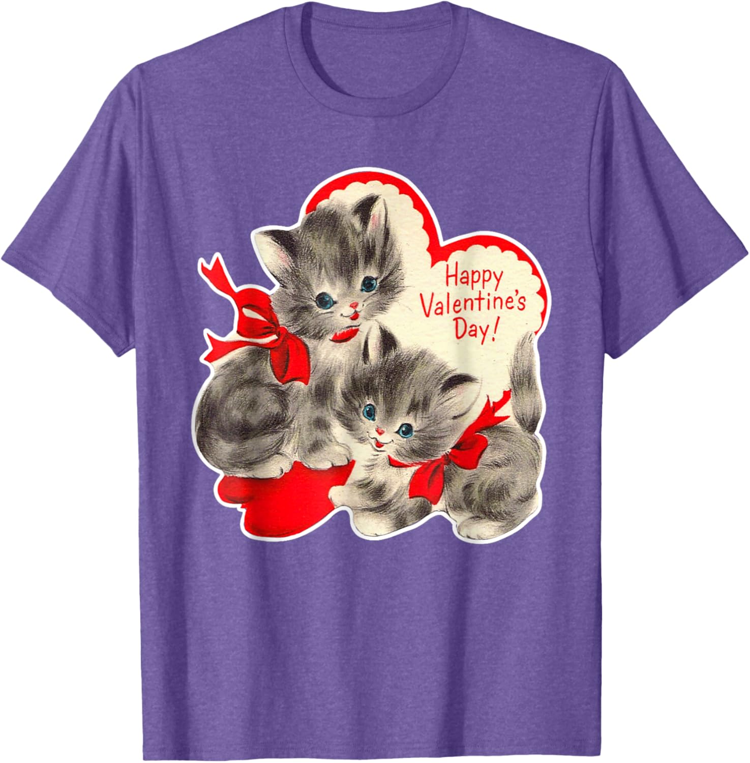 Vintage Valentine's Day Cat T-Shirt Retro Kitten Love Top for Pet Lovers - 4