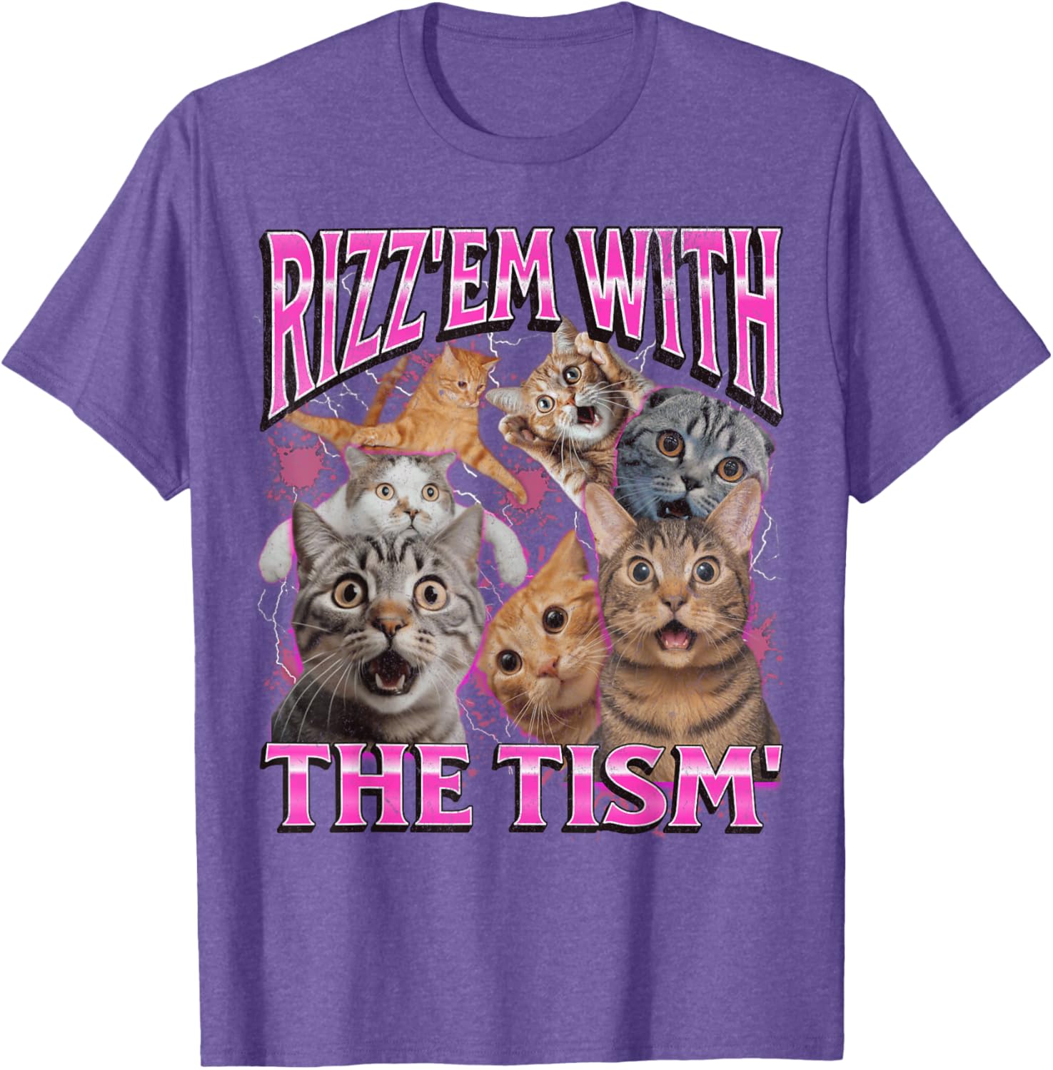Funny Rizz Em With The Tism Cat Meme Vintage 90s T-Shirt for Men and Women - 29